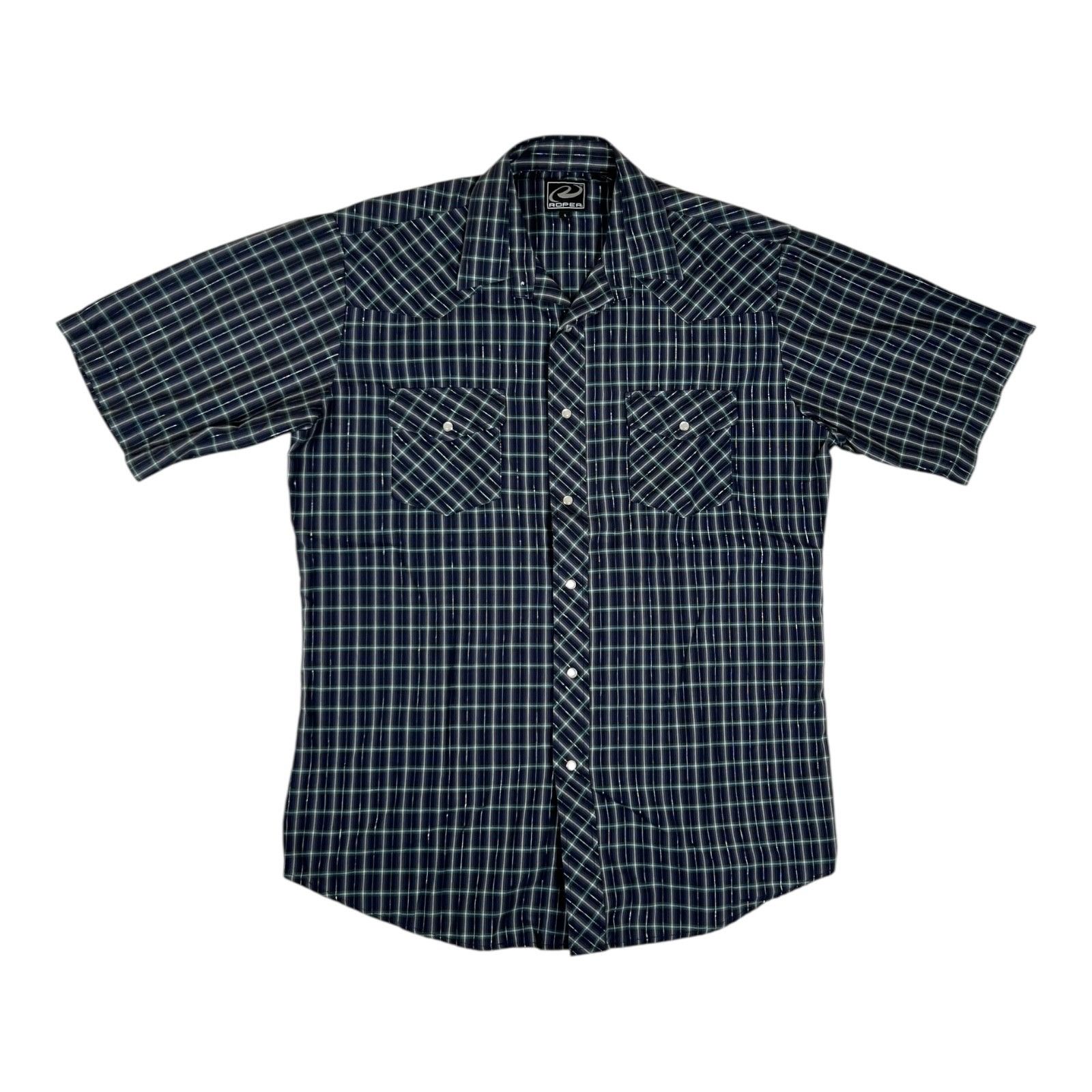 Roper Vintage Roper Western Short Sleeve Plaid Pearl Snap Shirt Si Size US L / EU 52-54 / 3 - 1 Thumbnail