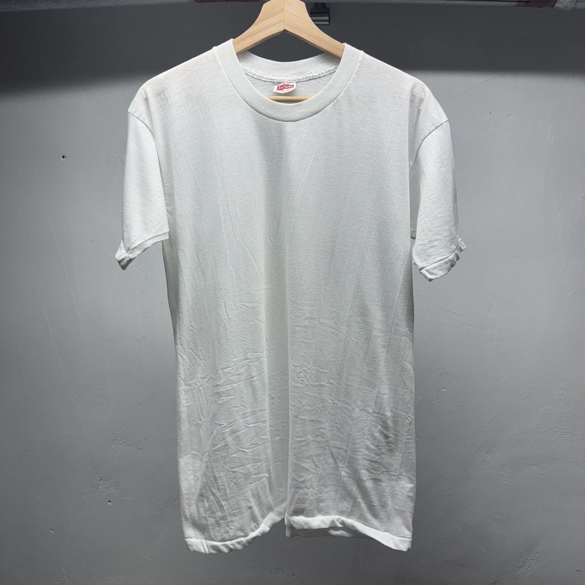 Vintage 80s Paper Thin Blank White Shirt ERD Grunge Chrome Size US XL / EU 56 / 4 - 1 Thumbnail