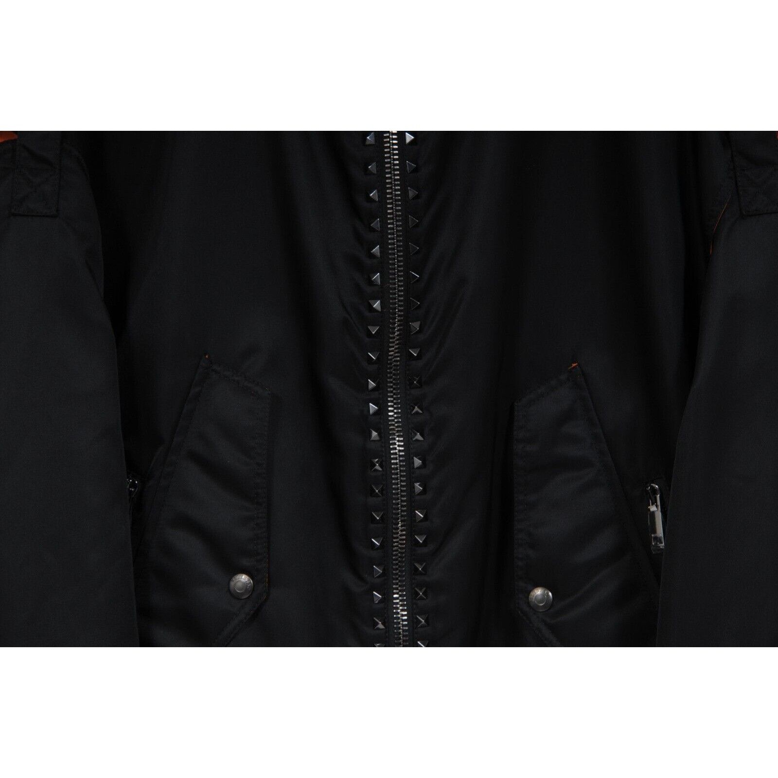 Valentino Deconstructed Rockstud Bomber Jacket Black Size US L / EU 52-54 / 3 - 3 Thumbnail