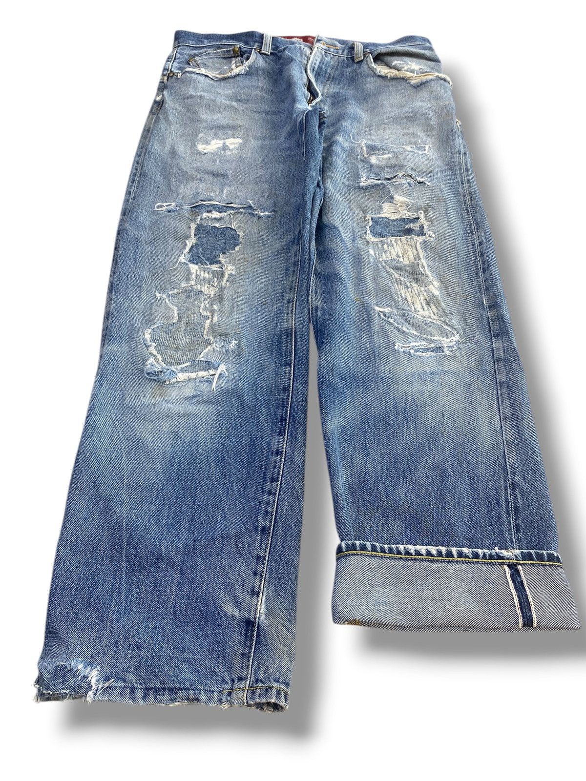 Japanese Brand Japanese Brand Distressed Ripped Style Selvedge Jeans Size US 32 / EU 48 - 1 Thumbnail