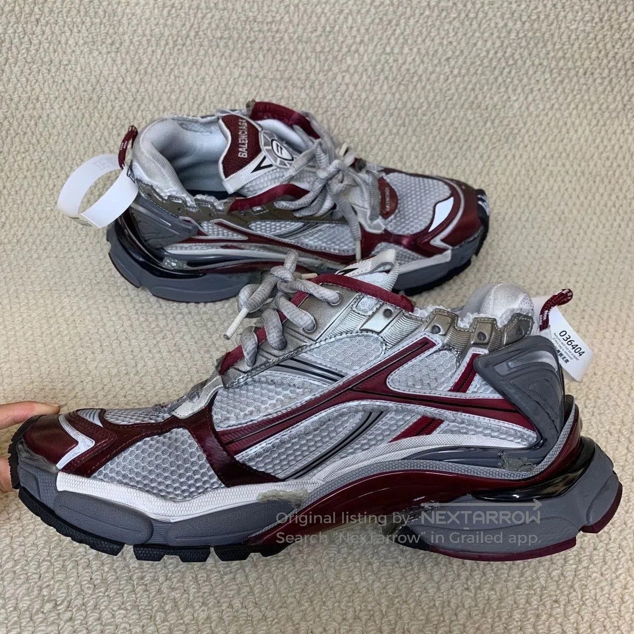 Balenciaga balenciaga runner lifestyle shoes in white gray red. Size US 10 / EU 43 - 7 Thumbnail
