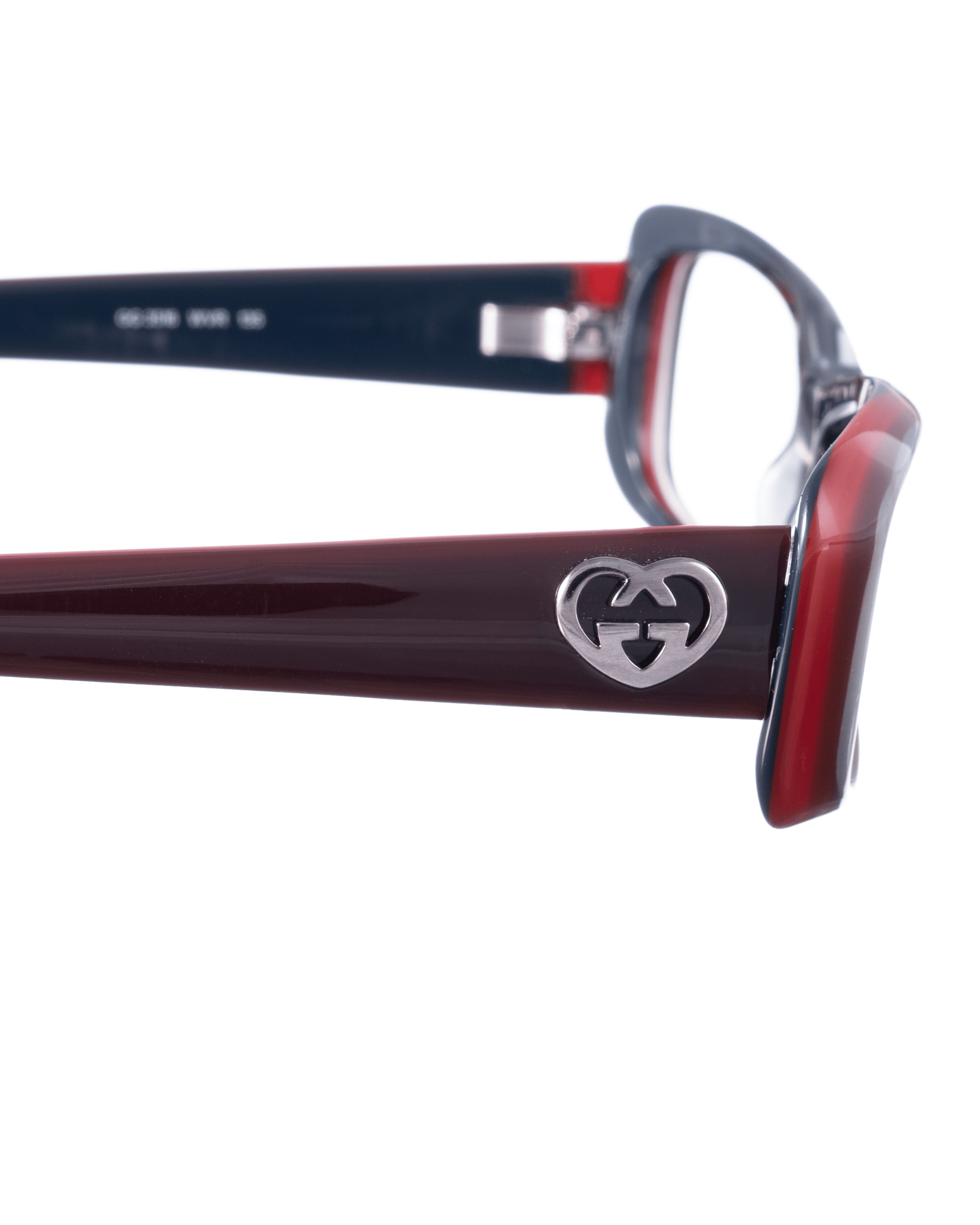 Gucci Gucci 00s Grey & Red Cat EyeGlasses Size ONE SIZE - 3 Thumbnail
