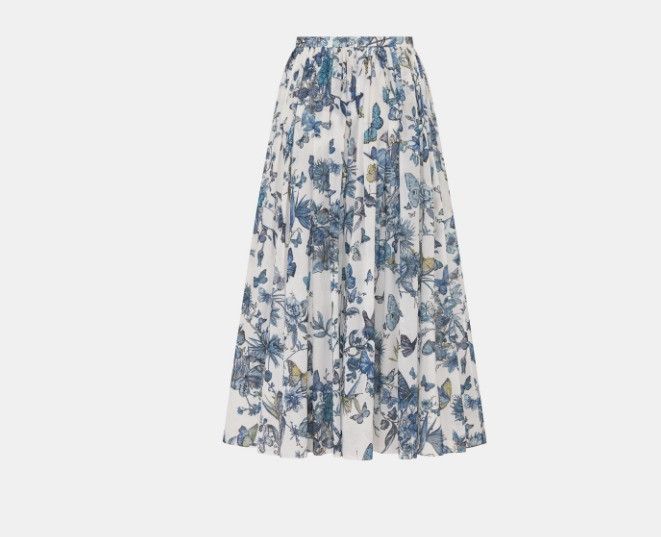 Dior o1w1db10225 411J33A36 Flared Mid-Length Skirt in Multicolor Size 26" / US 2 / IT 38 - 2 Thumbnail