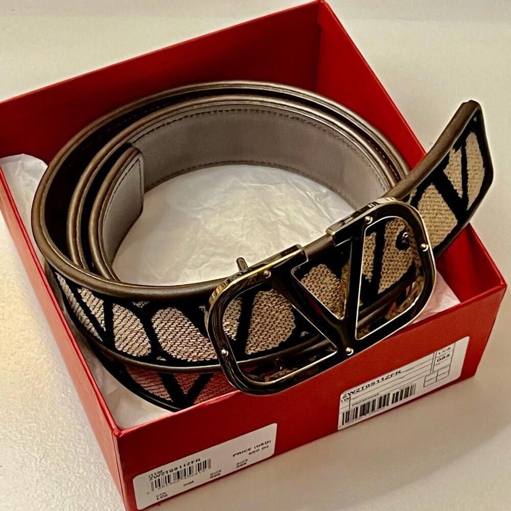 Valentino Valentino Garavani Black and Gold Belt Size ONE SIZE - 11 Thumbnail
