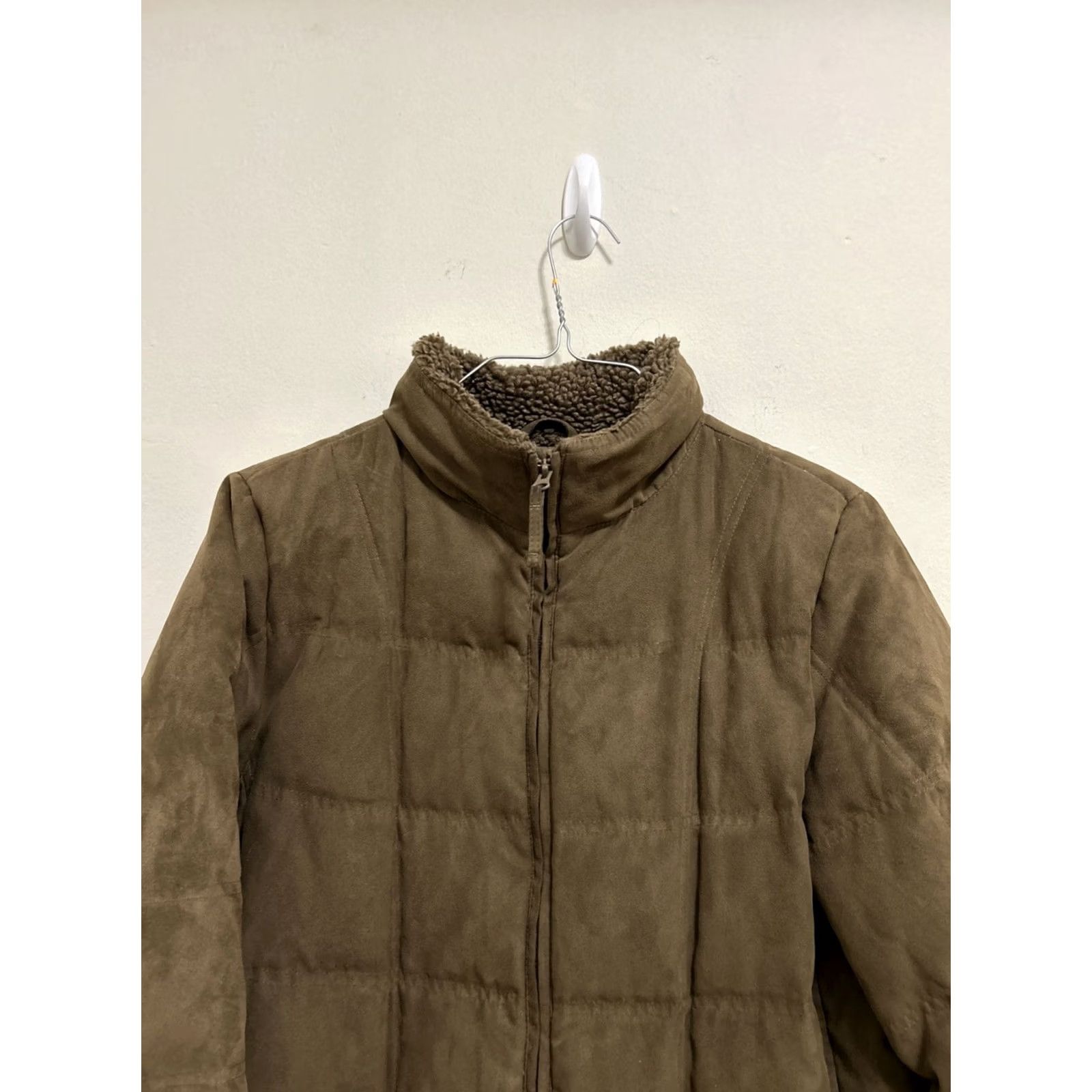 Vintage LL Bean Jacket Womens L Brown Puffer Long Coat Suede Parka Goose Down Fur YKK Size L / US 10 / IT 46 - 2 Thumbnail