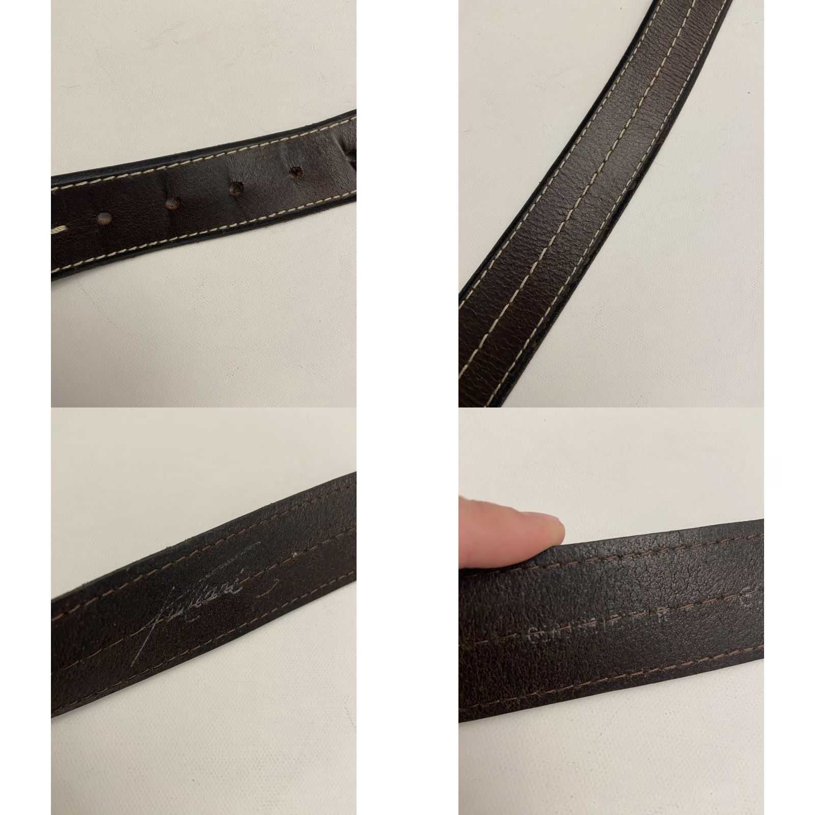 Vintage Brown Leather Belt Size 40 for Men Size 40 - 8 Thumbnail