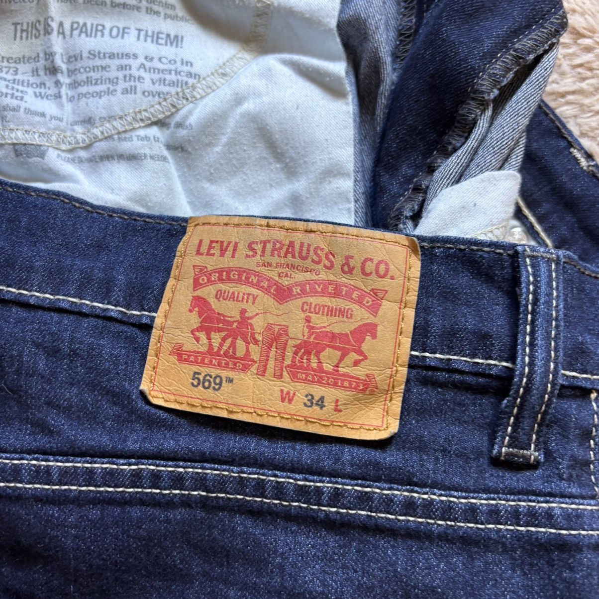 Levi's Vintage Levi’s 569 Jean Shorts Dark Wash Baggy Denim W34 Size US 34 / EU 50 - 2 Thumbnail