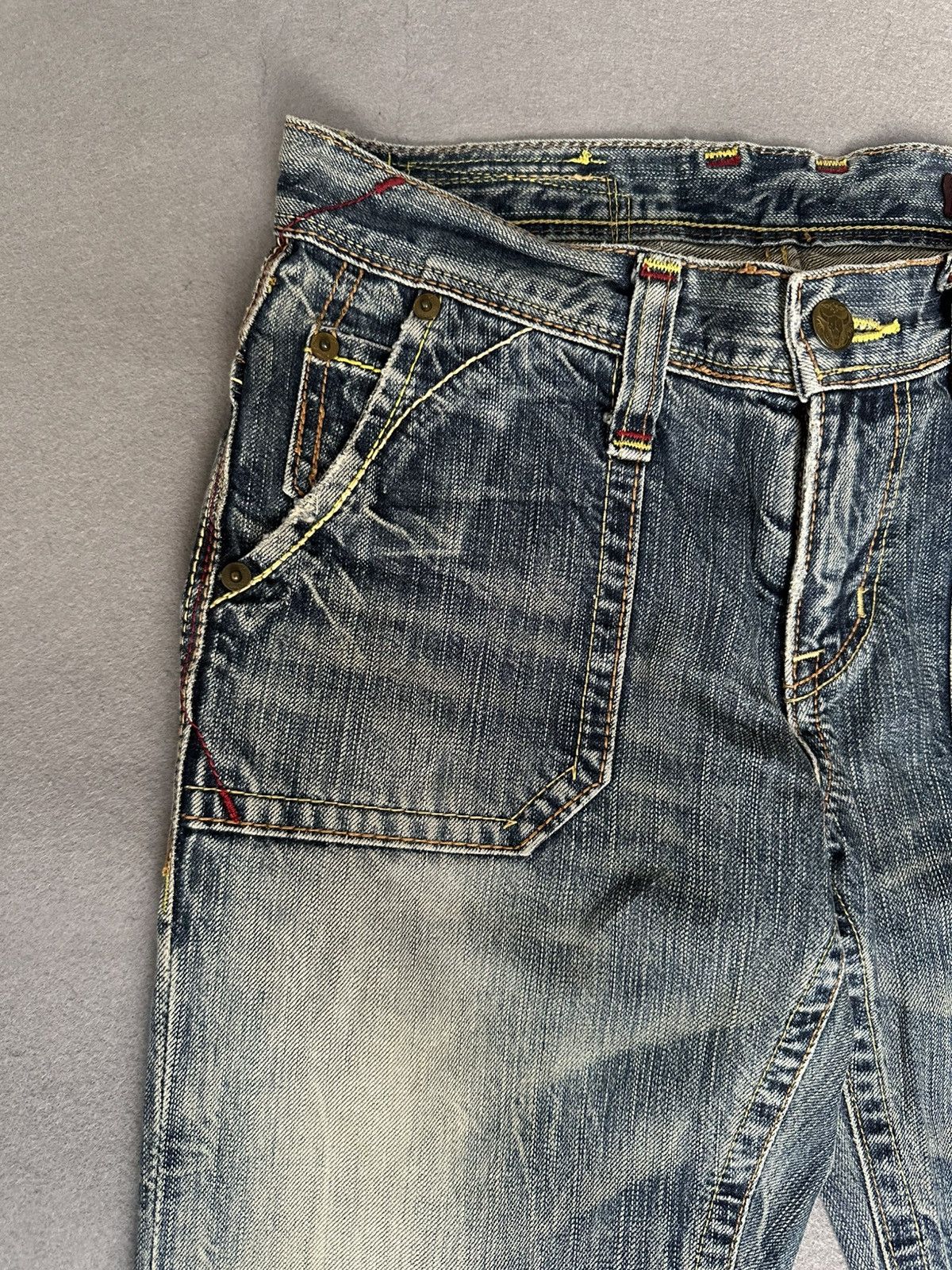 Japanese Brand FLARE Brappers Japan Denim Claw Marks Low Rise Denim Size US 28 / EU 44 - 9 Thumbnail