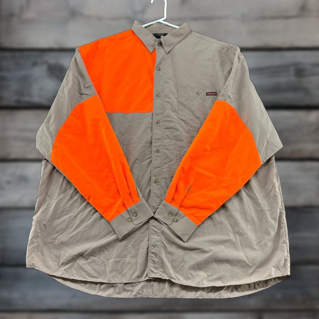Vintage VINTAGE Redington Shirt Mens 2XL Beige Orange Button Up Blaze Shooting Hunting Vented Slim Pockets Wrangler Western OutdoorsMens Size US XXL / EU 58 / 5 - 1 Thumbnail