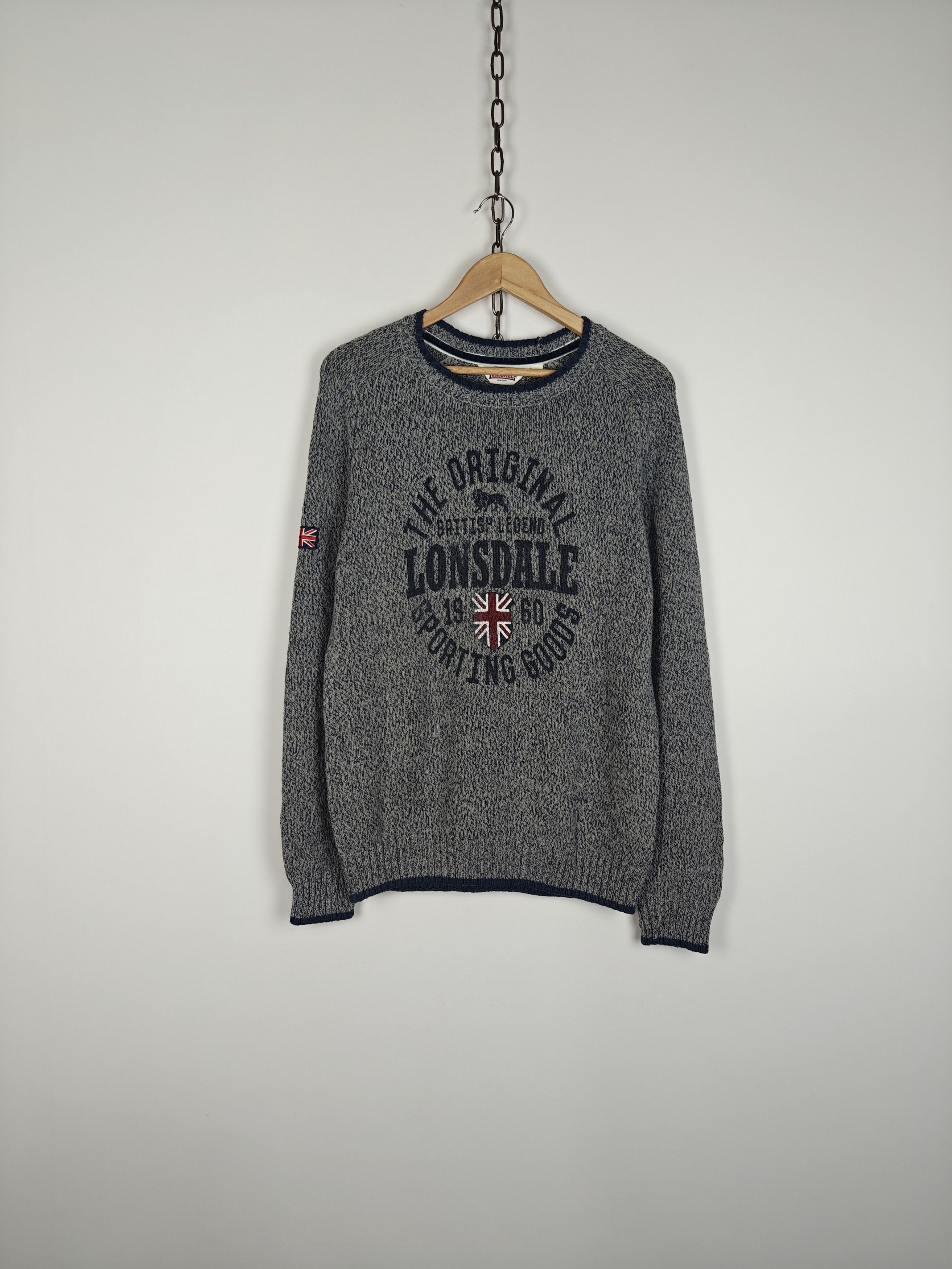 Lonsdale Lonsdale Knit Sweater Center Logo Gray size M Size US M / EU 48-50 / 2 - 1 Thumbnail