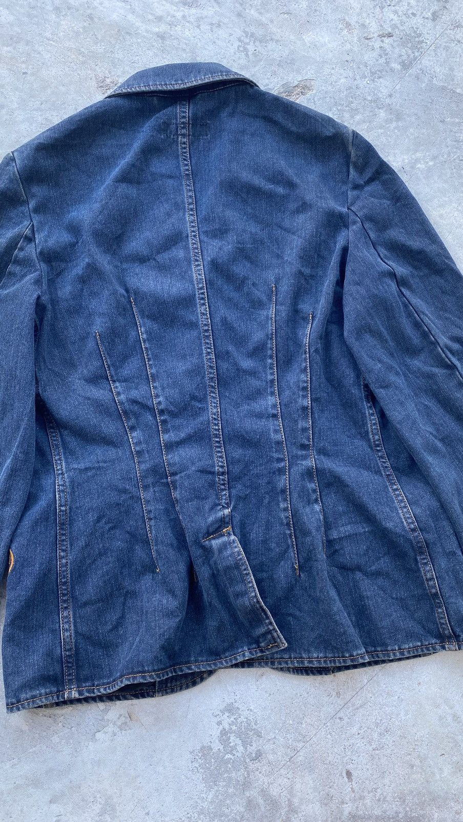 Hysteric Glamour × Japanese Brand × Le Grande Bleu (L.G.B.) Vintage Escada Sport Italy Punk Denim Coat Grunge Blazer Size XS / US 0-2 / IT 36-38 - 12 Thumbnail