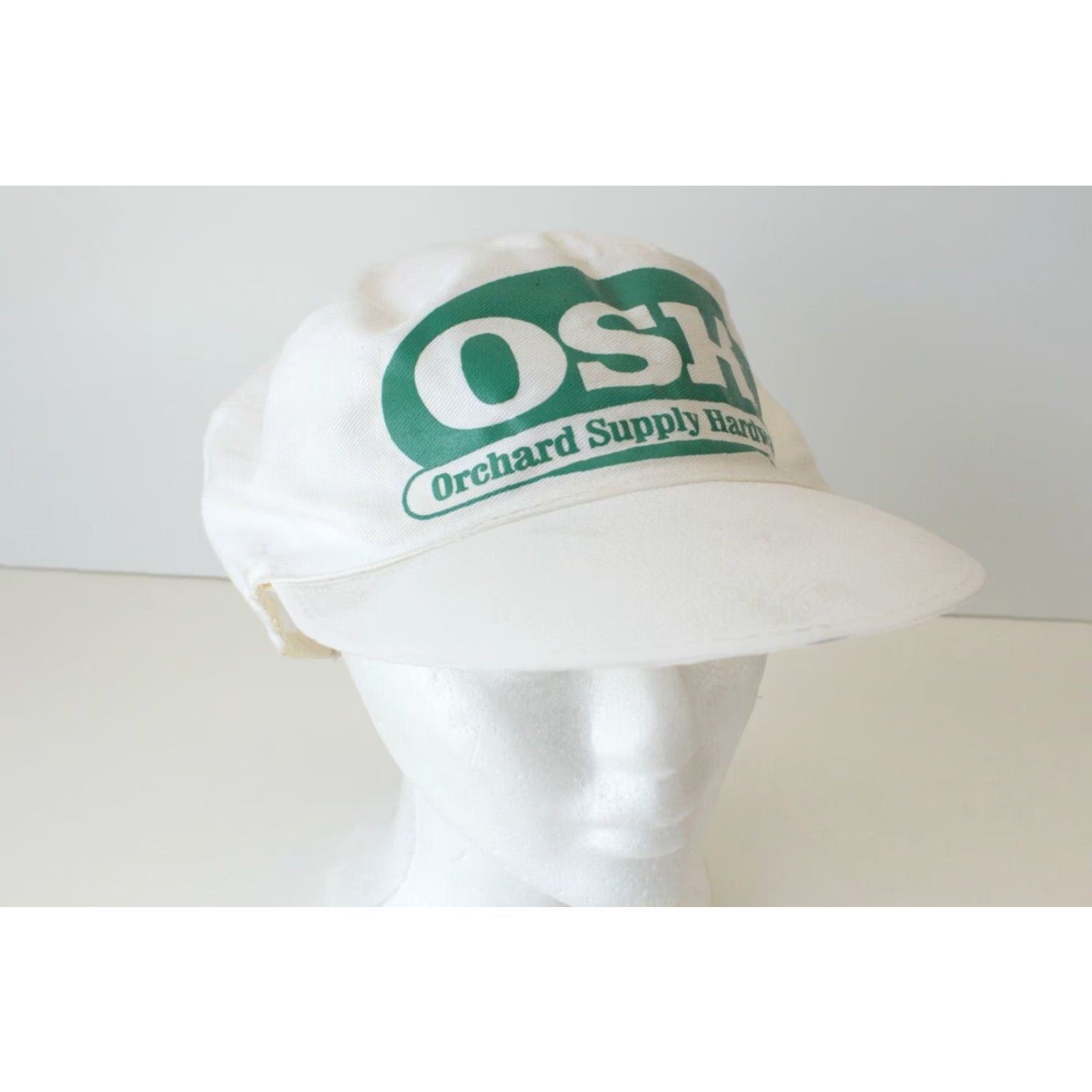 Vintage VINTAGE OSH Orchard Supply Hardware White Green Painters Hat Cap FAST SHIPPING Mens One Size White Painters Cap OSH Hat Vintage Size ONE SIZE - 2 Thumbnail