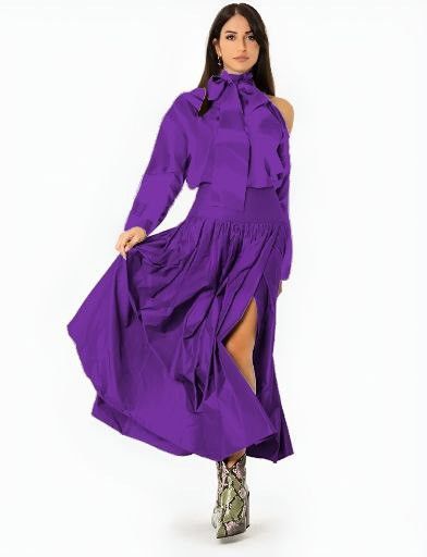 Other Co.go Gonna NWT Italy Purple Long Maxi Skirt IT42 UK10 Size 28" / US 6 / IT 42 - 1 Thumbnail