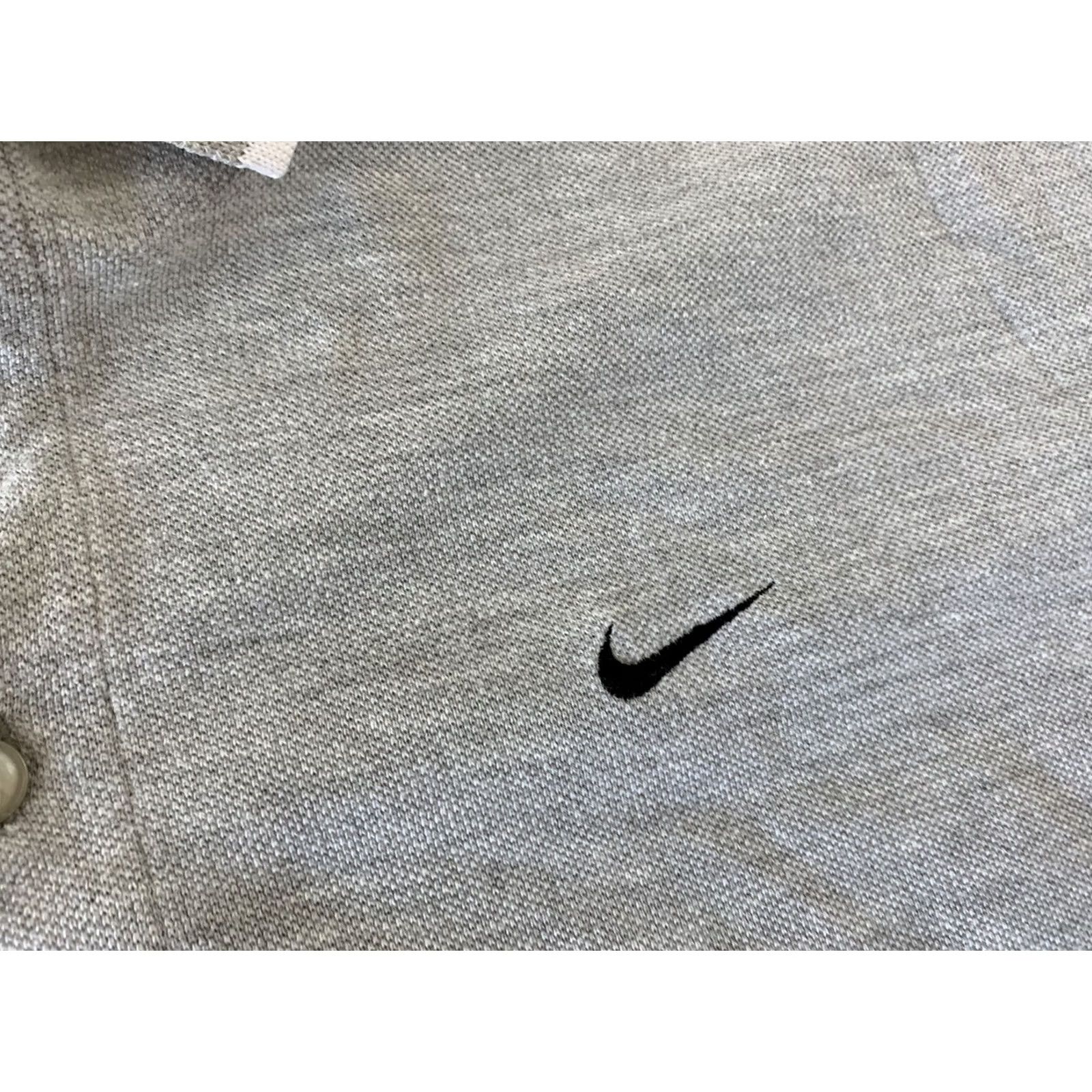 Nike VINTAGE Nike Golf Polo Shirt Check Logo Short Sleeve Mens L Gray Nike Golf Shirt Mens Large Gray Size US L / EU 52-54 / 3 - 3 Thumbnail