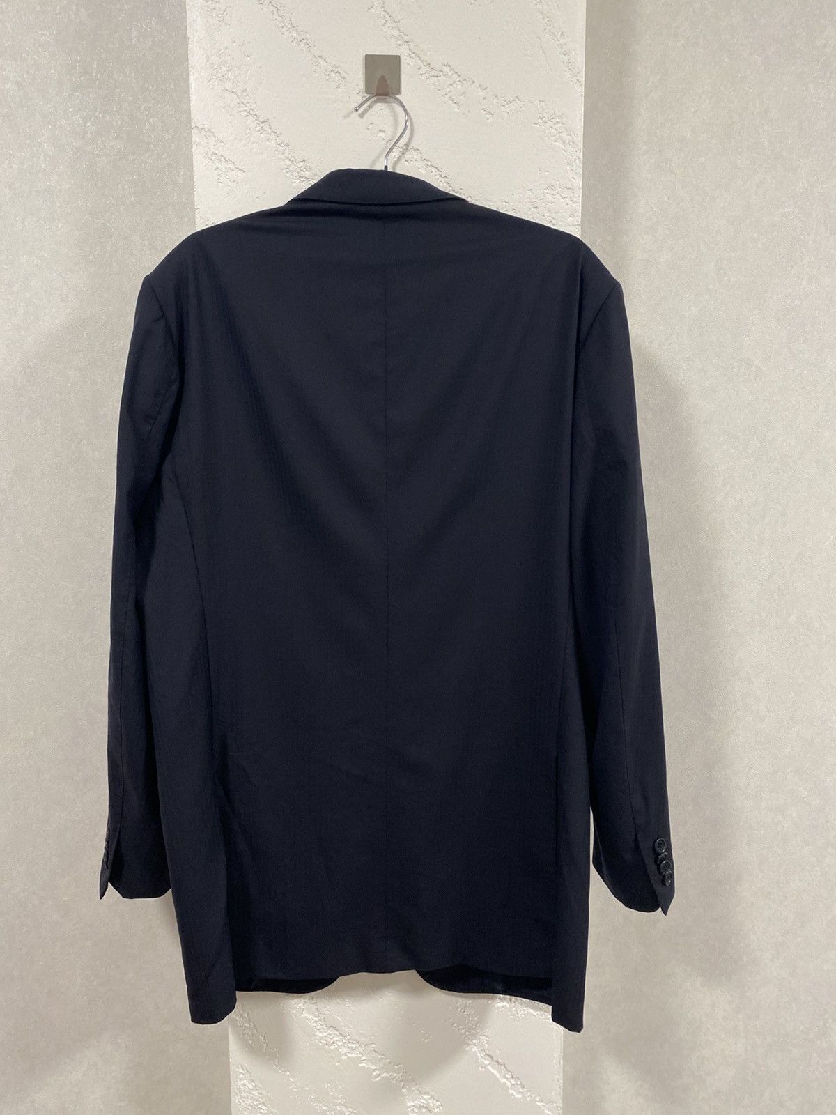 Luigi Borrelli Borelli Napoli Dark Blue Herringbone Wool Blazer Size: 50 Size 50R - 12 Thumbnail