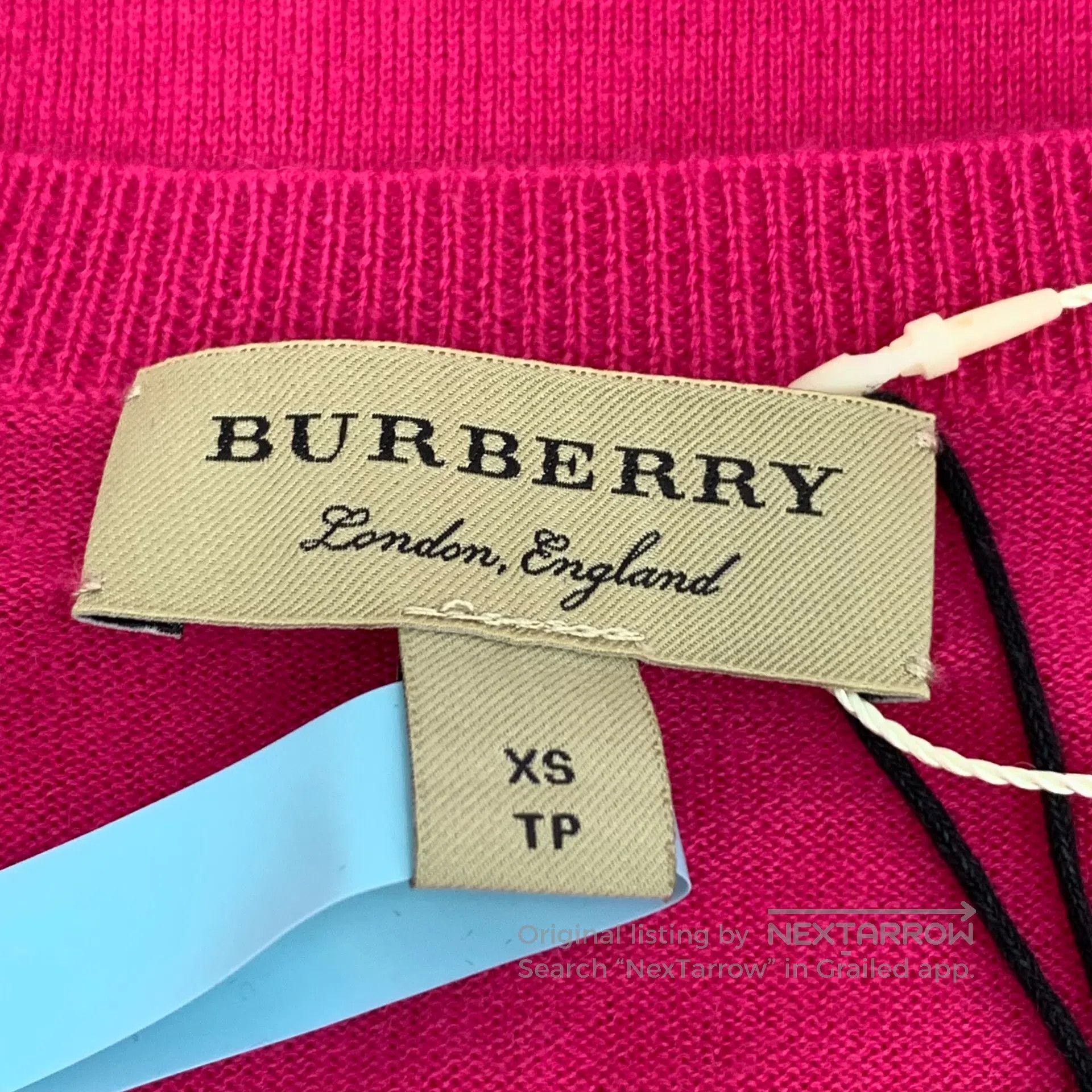 Burberry Burberry Blush pink cashmere V-neck long sleeve knitted sw Size US XS / EU 42 / 0 - 5 Thumbnail