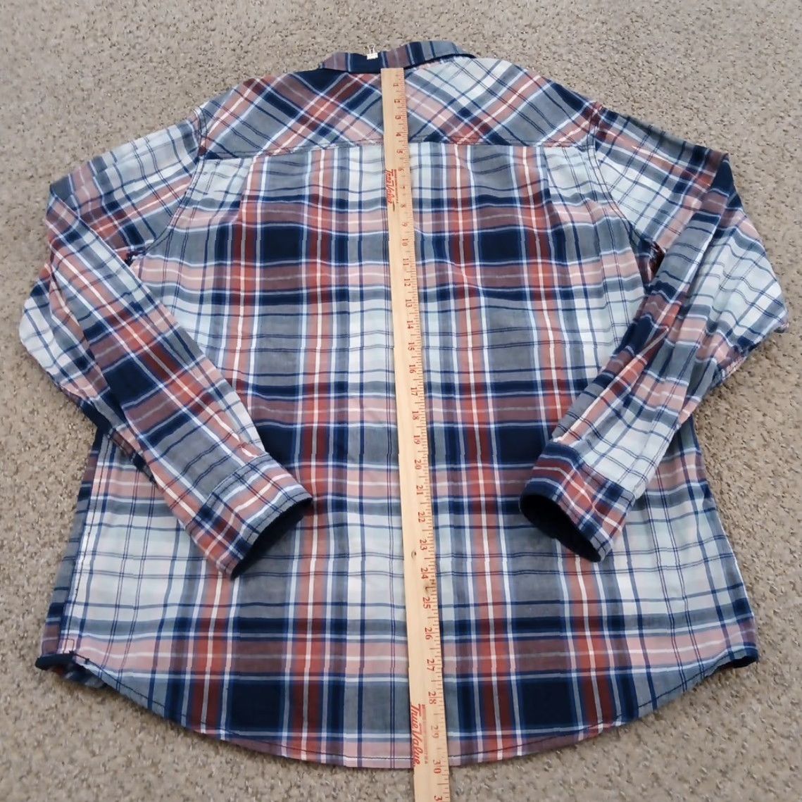 Weatherproof Weatherproof Mens Shirt L Blue Plaid Long Sleeve Button-Up Pockets Size US L / EU 52-54 / 3 - 6 Thumbnail