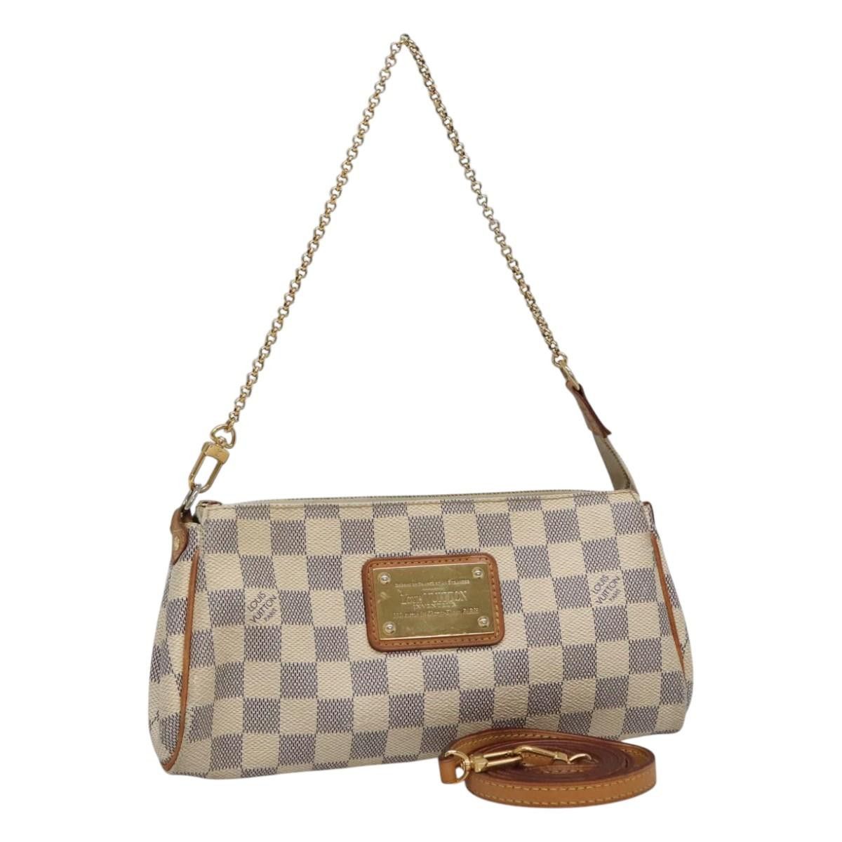 Louis Vuitton Damier Azur Eva Shoulder Bag N55214 in White, Women's