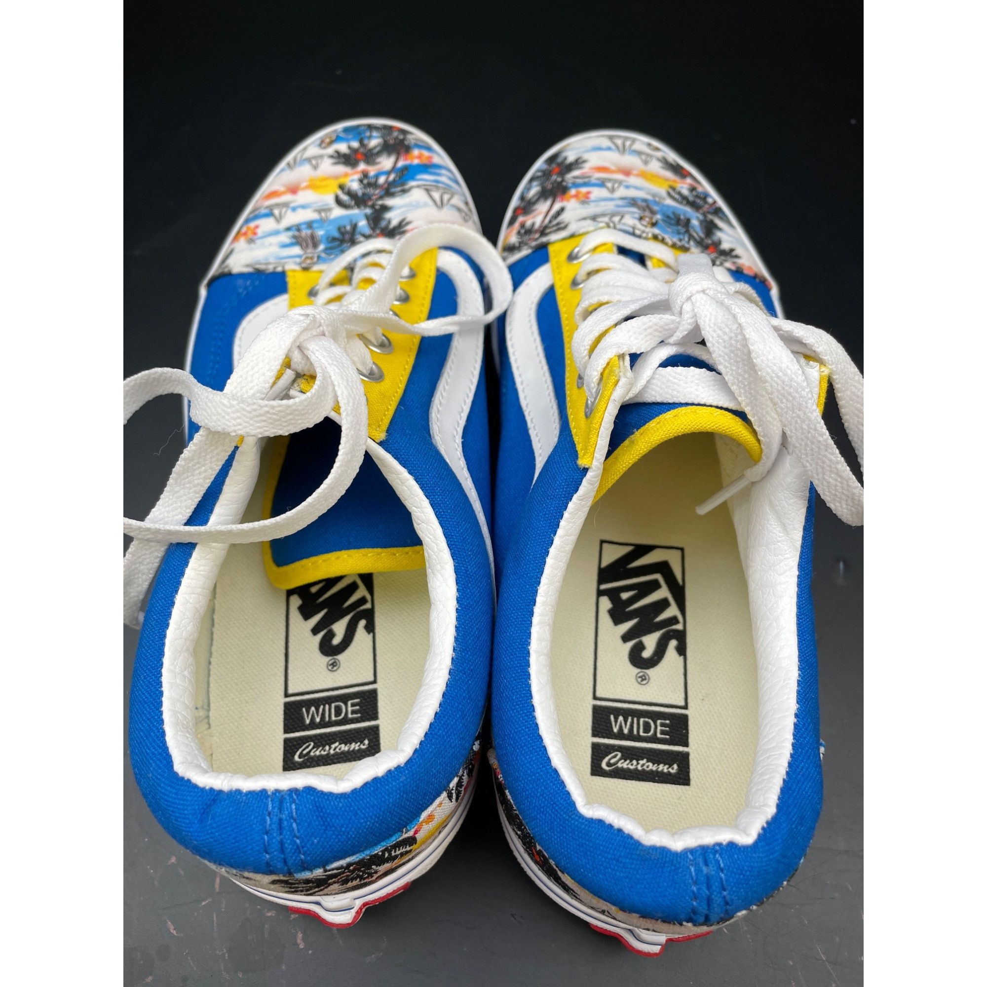 Vans Vans Unisex Blue Yellow Tropical Skater Shoes Size Wide 7.5M Size US 9 / EU 42 - 6 Thumbnail