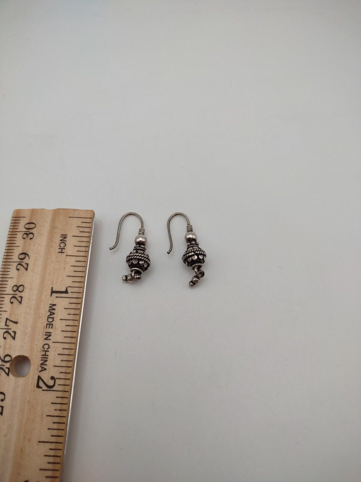 The Unbranded Brand Sterling Silver Bali Bead Dangle Earrings 925 Size ONE SIZE - 4 Thumbnail