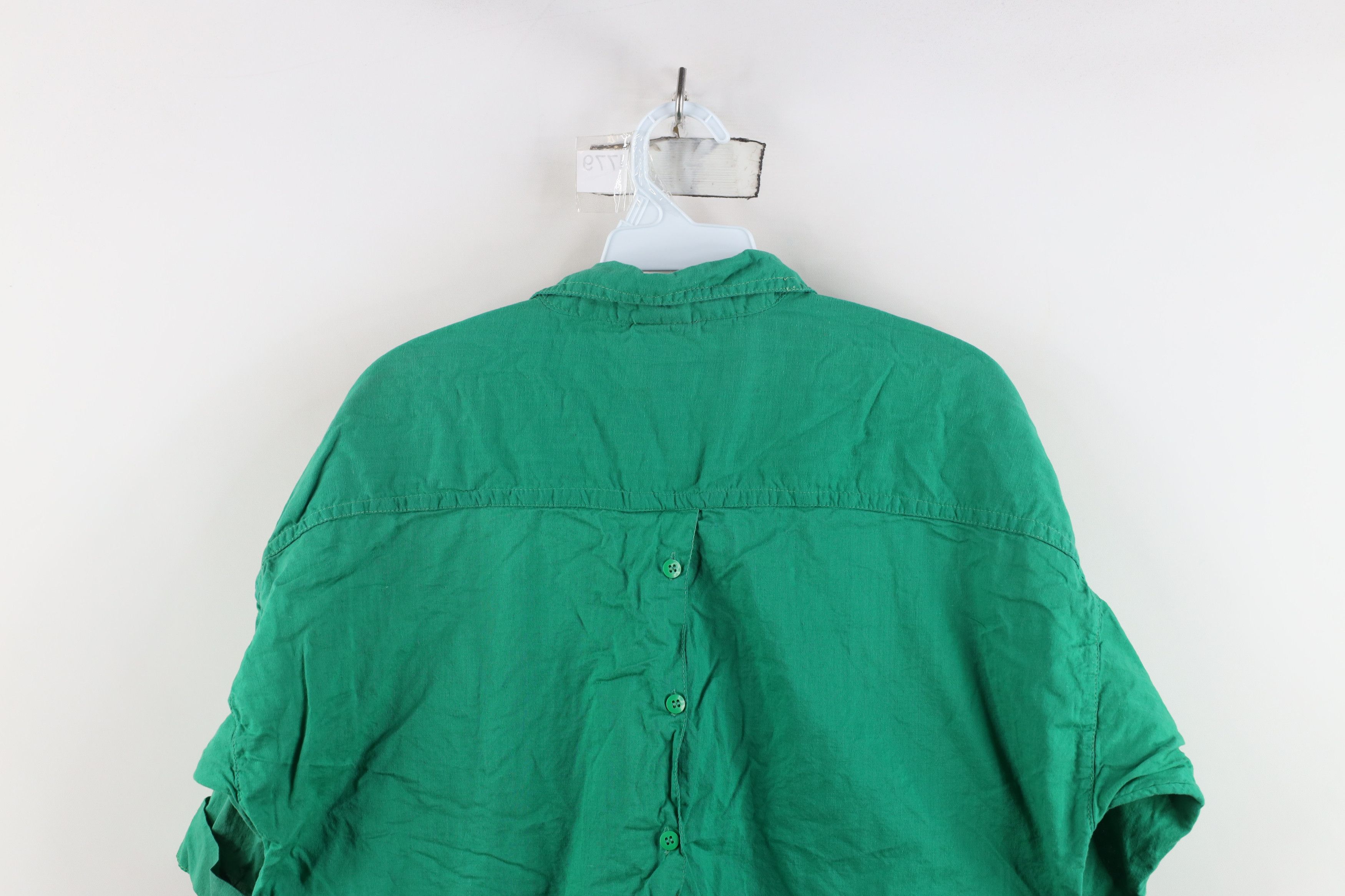 Vintage Vintage 90s Streetwear Baggy Front Back Button Shirt Green Size L / US 10 / IT 46 - 11 Thumbnail
