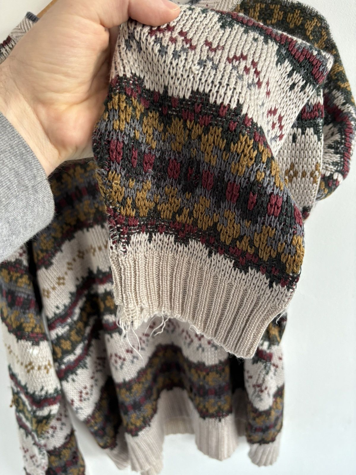Japanese Brand Vintage Avant Garde Pattern Boxy Distressed Sweater Size US L / EU 52-54 / 3 - 7 Thumbnail