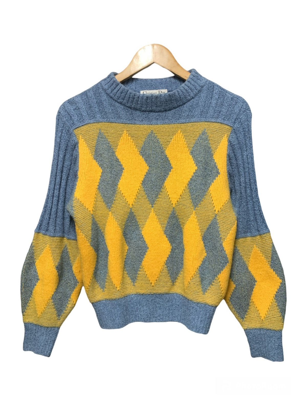 image of Christian Dior Monsieur x Dior Christian Dior Sports Knitted Pattern Sweater in Blue (Size Small)
