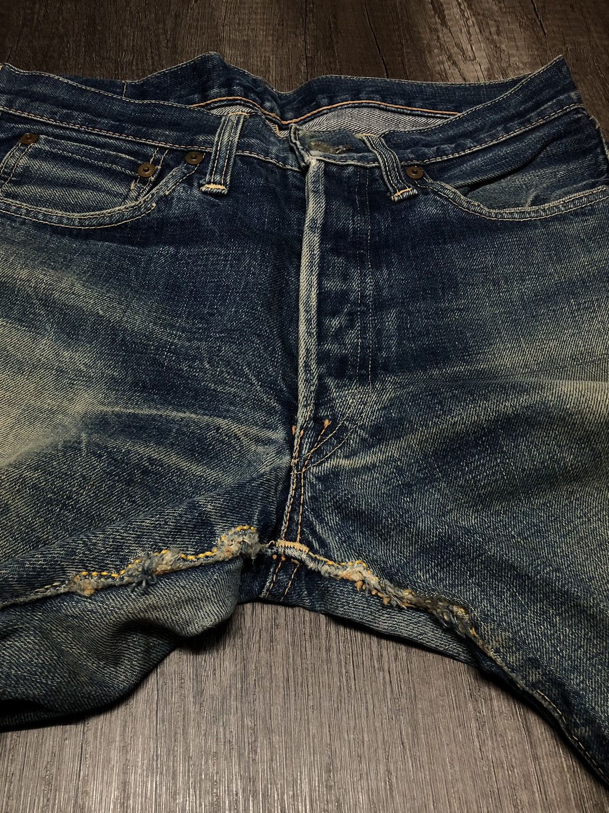 The Real McCoy's × Vintage Joe McCoy Selvedge Distressed denim Jeans Size US 29 - 8 Thumbnail
