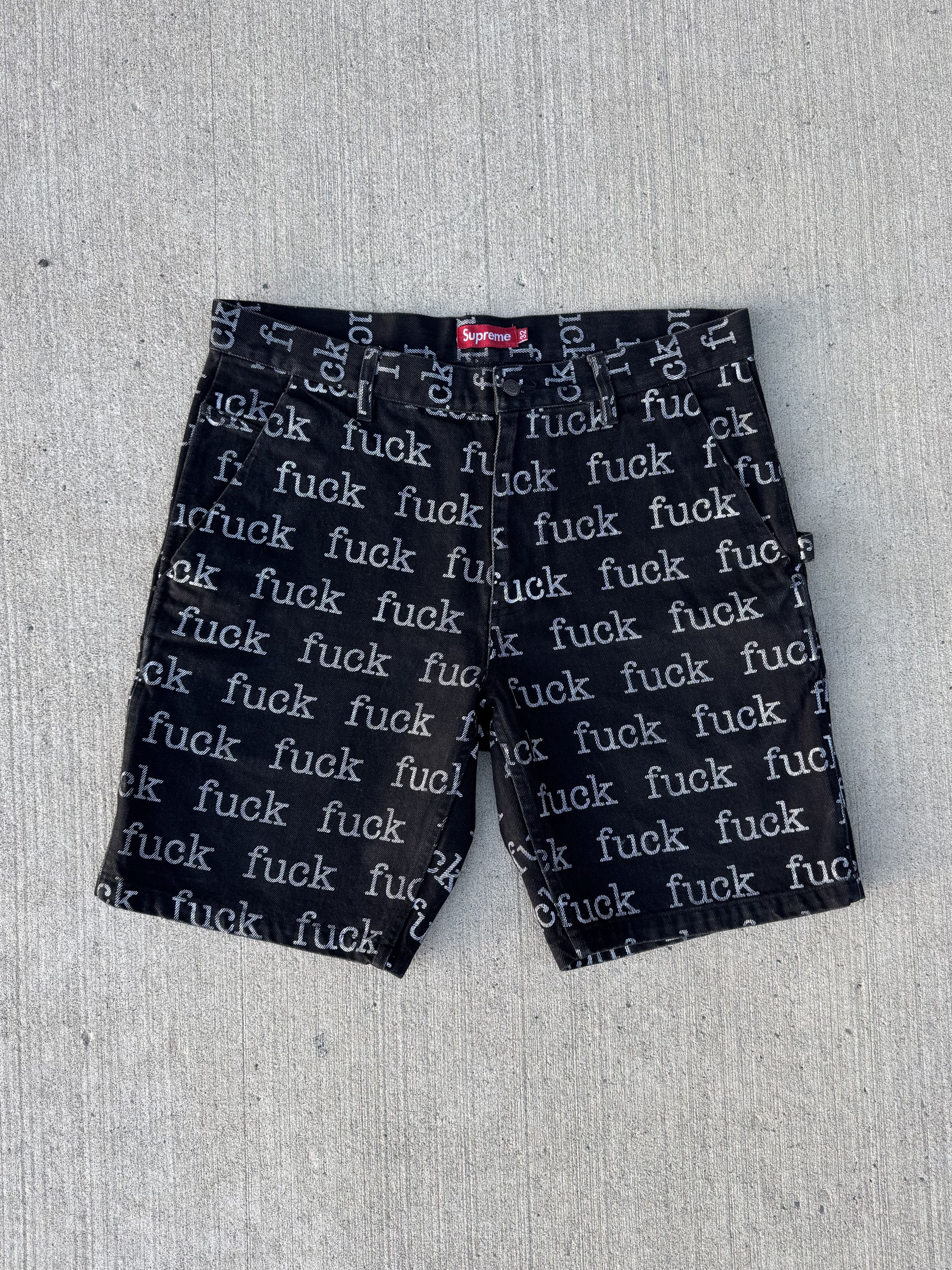 Supreme Supreme Fuck Denim shorts | Grailed