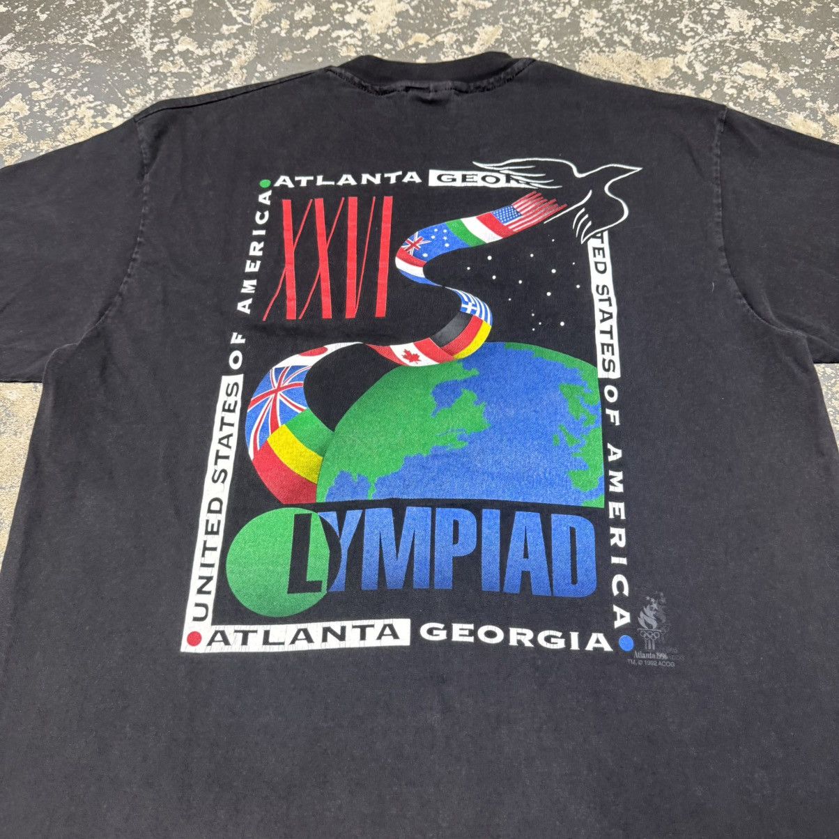 USA Olympics Vintage Atlanta Olympics Black 1996 Tshirt Size US L / EU 52-54 / 3 - 7 Thumbnail