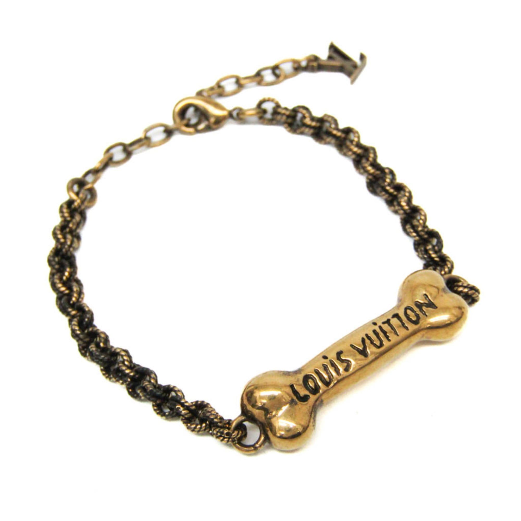 Louis Vuitton LV Bone Bracelet M02344 Metal Charm Bracelet Gold