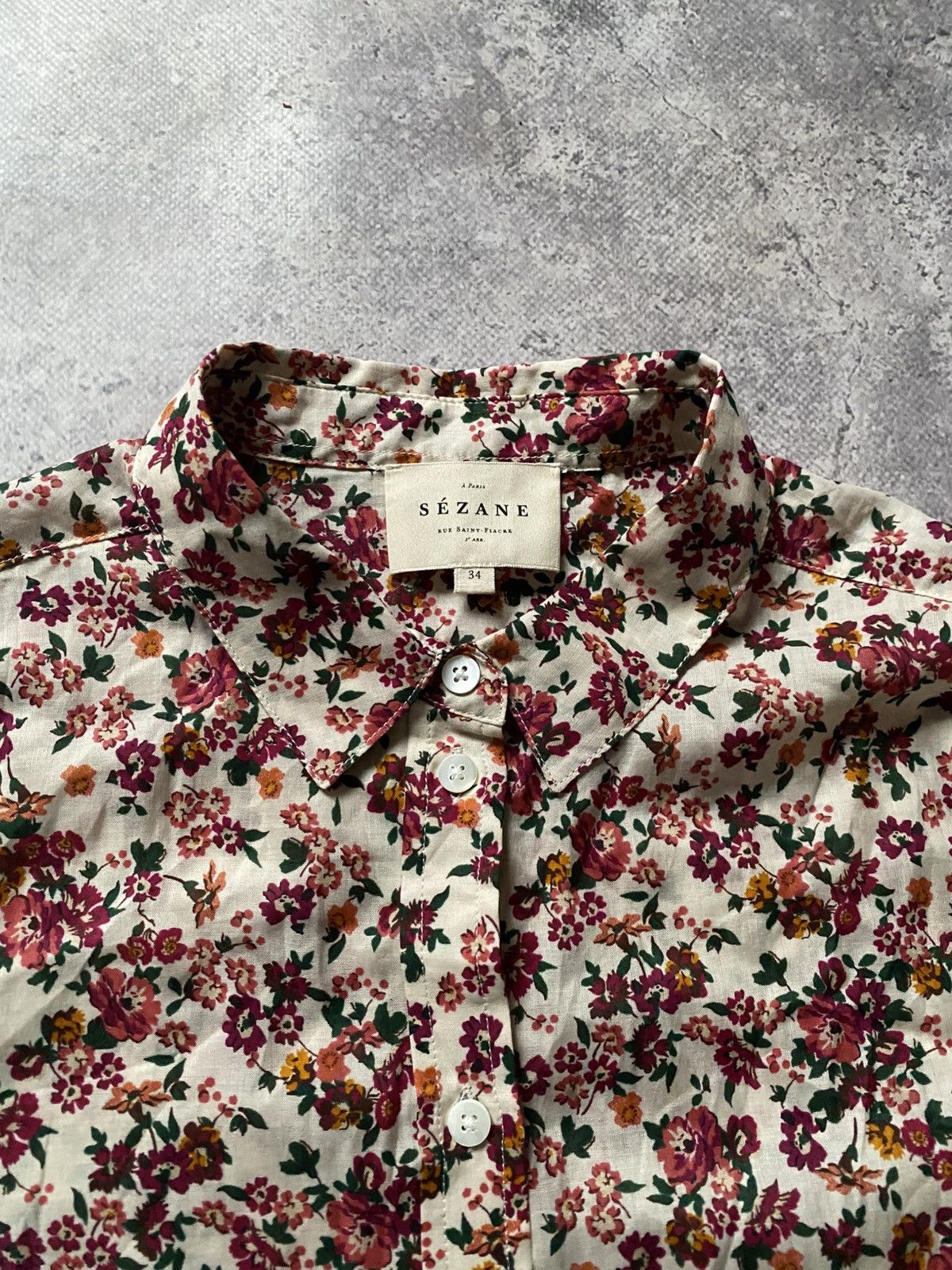 Sezane Sezane Blouse Pierro Shirt Floral Print Long Sleeve Women's Size XS / US 0-2 / IT 36-38 - 3 Thumbnail