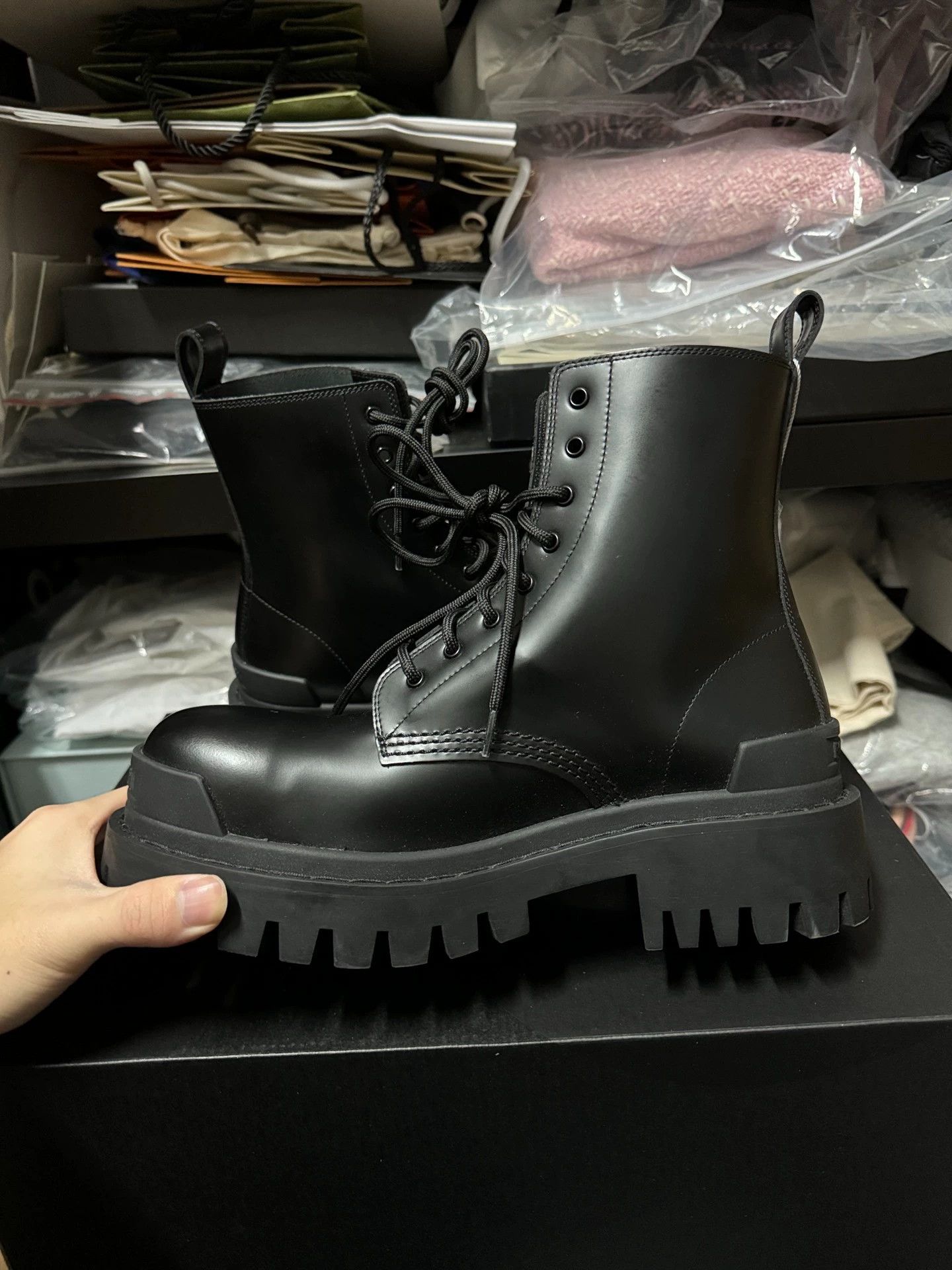 Balenciaga Balenciaga Tractor Black Patent Leather Martens Boots 37 Size US 6.5 / IT 36.5 - 6 Thumbnail