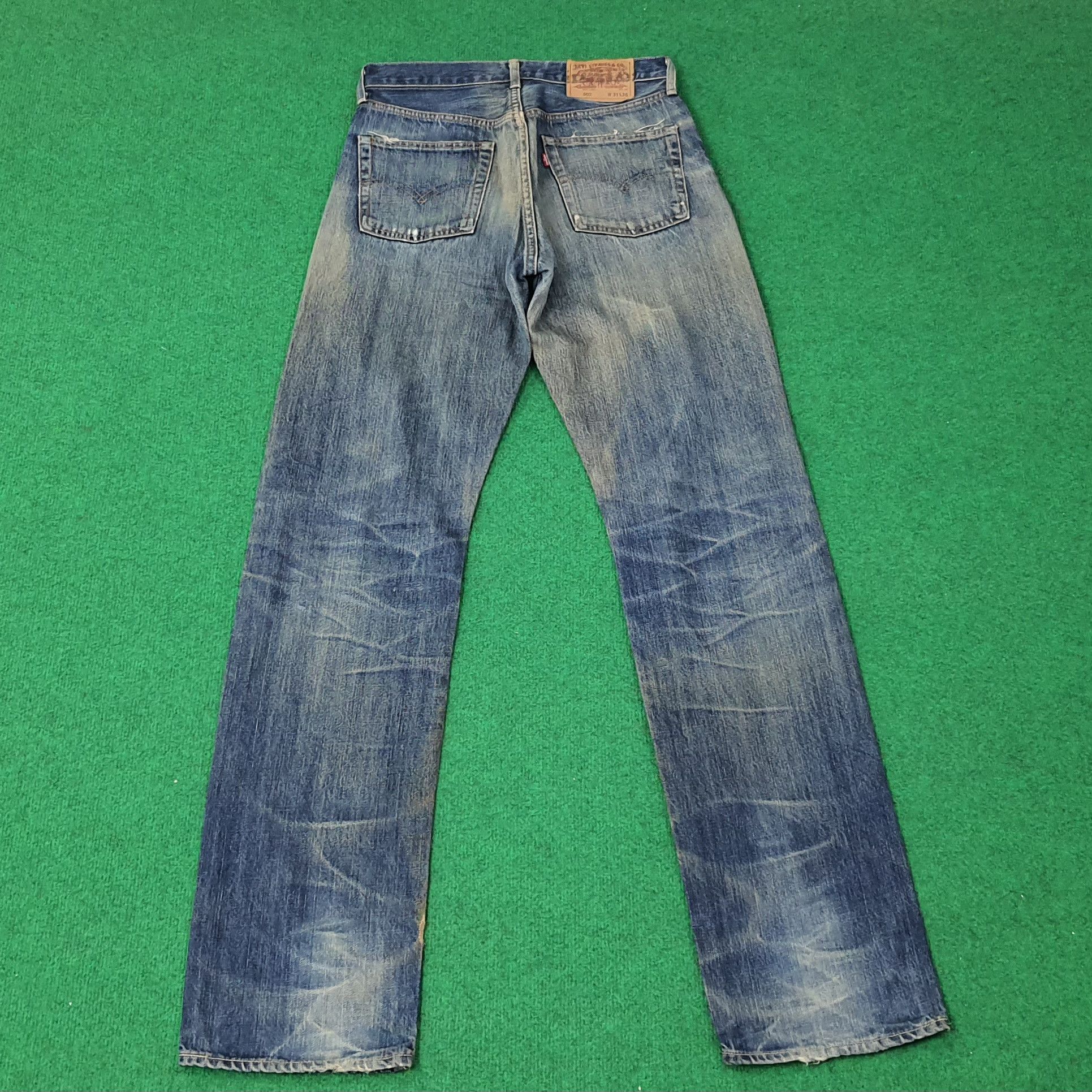 Levi's Vintage Levi's 502 Selvedge Distressed Jeans C258N13 Size US 29 - 3 Thumbnail