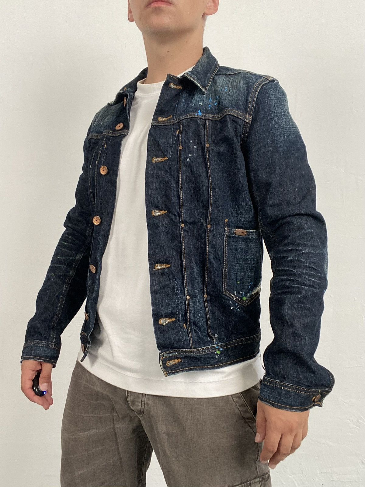 Diesel × Vintage 2010 Diesel Juzicon Giacca Washed Denim Jacket Size US S / EU 44-46 / 1 - 4 Thumbnail