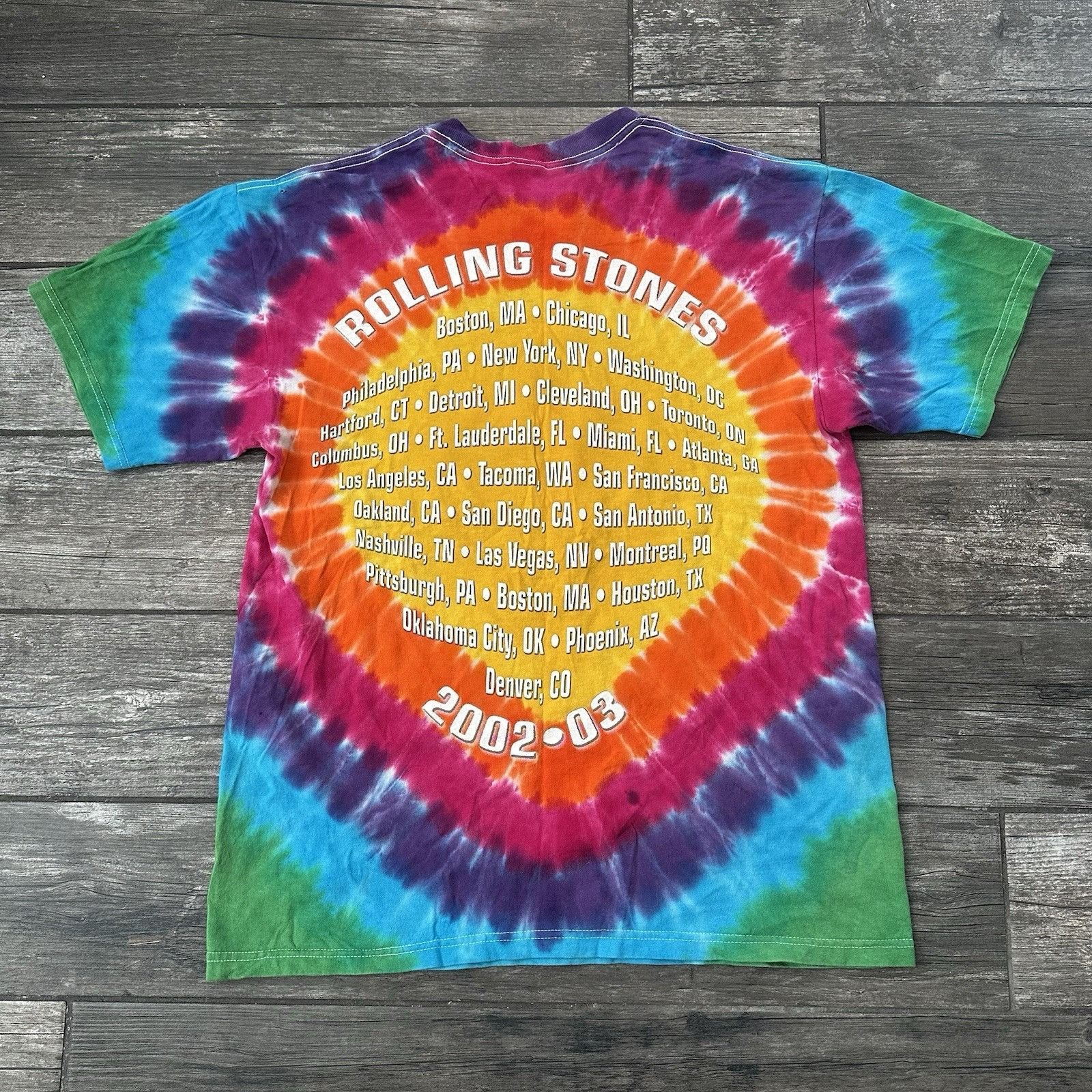 Anvil VTG Y2K 2002-03 THE ROLLING STONES TIE-DYE T-SHIRT TOUR CONC Size US L / EU 52-54 / 3 - 3 Thumbnail
