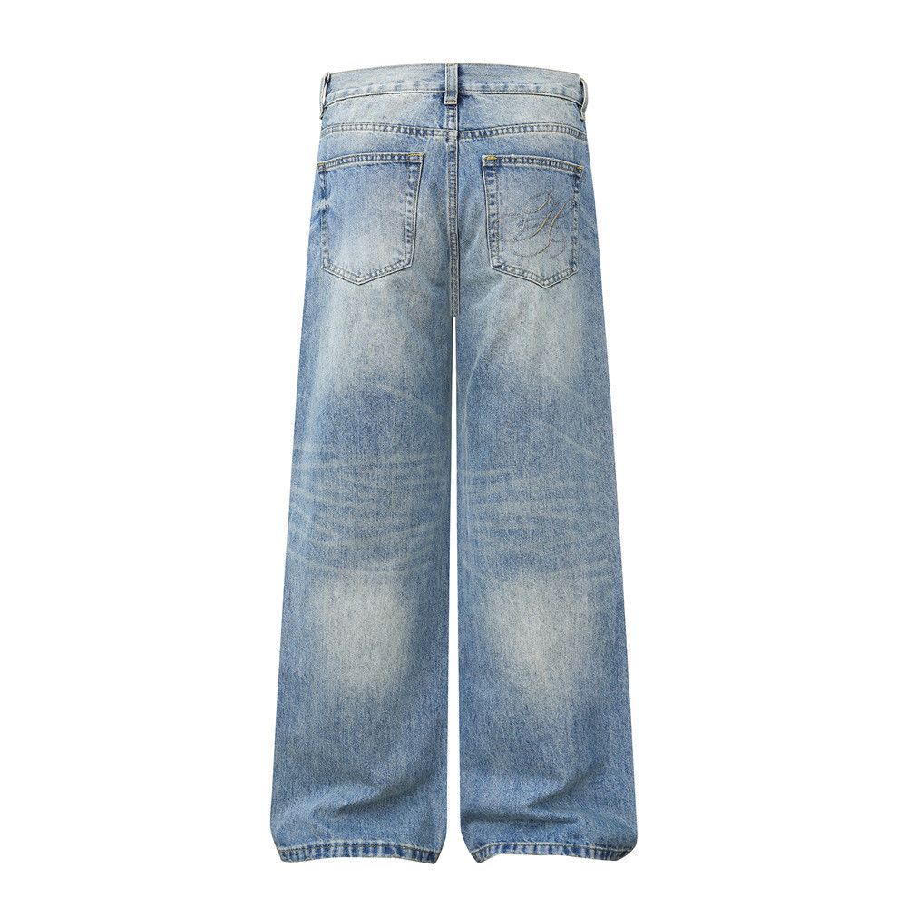 Jean Retro Punk-Vibe Men's Washed Denim Jeans Size US 32 / EU 48 - 2 Thumbnail