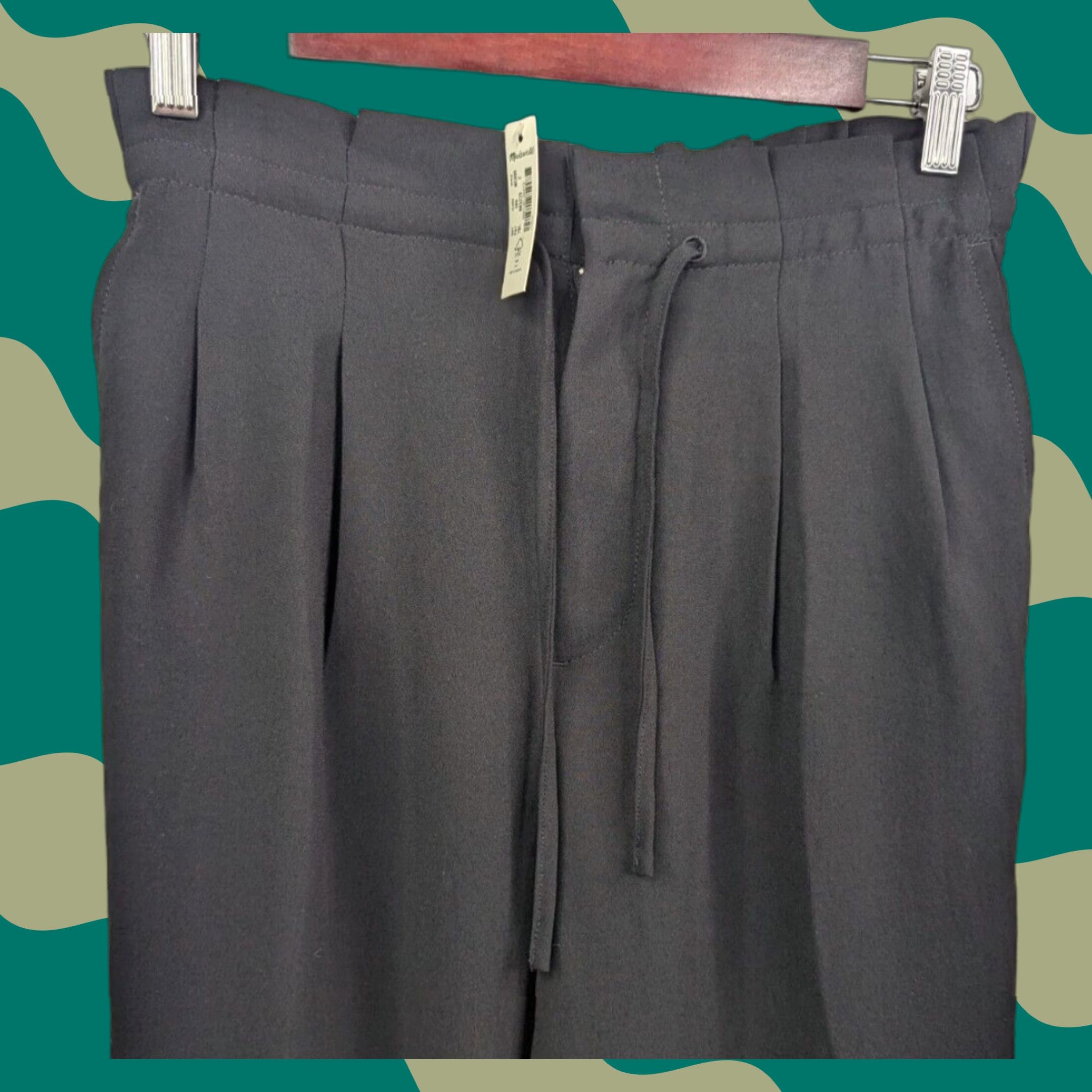 Madewell NWT Madewell Womens Pants Paperbag Drawstring Black Size 2 Tapered Elastic Waist Pockets MC990 Size 26" / US 2 / IT 38 - 1 Thumbnail