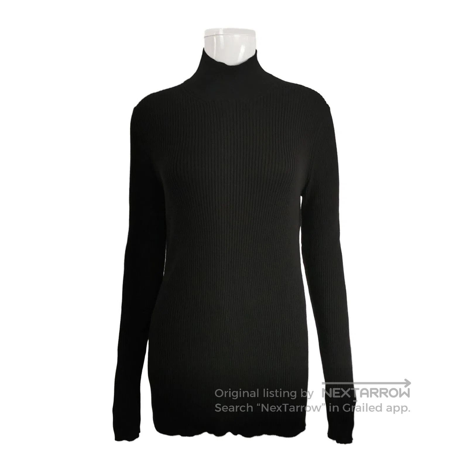 Prada Prada Black Cotton Turtleneck Long Sleeve Sweater . Size L / US 10 / IT 46 - 1 Thumbnail