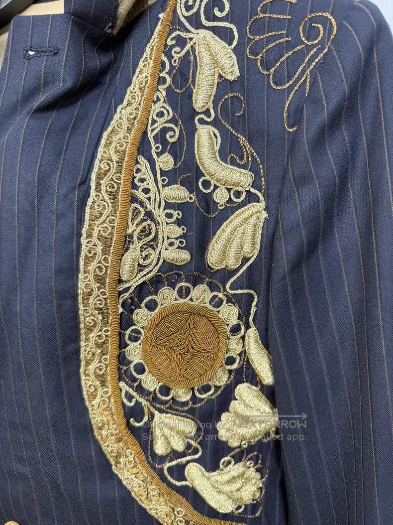 Dries Van Noten Dries Van Noten Size 46 Pinstripe tailored blazer with meta Size 40R - 6 Thumbnail