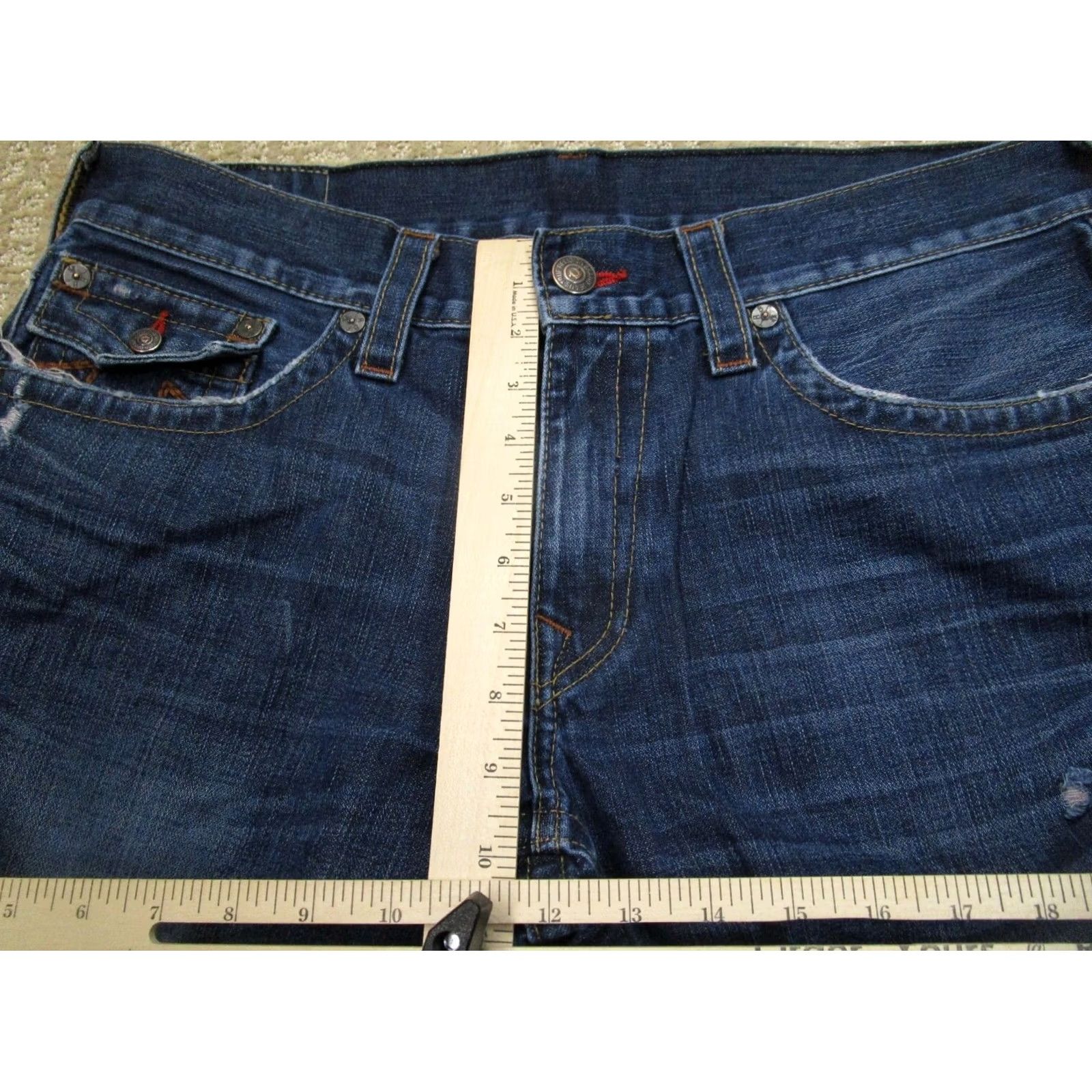 True Religion True Religion World Tour Jeans Men 38x34 Blue Straight Ricky Denim Stretch 5-Pocket Regular Hipster Rock School Mens Size US 38 / EU 54 - 7 Thumbnail
