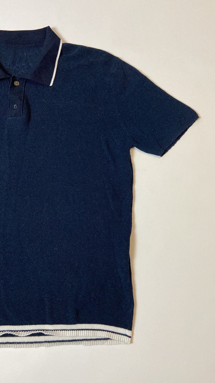 Jacquemus Jacquemus Navy Knit Polo Shirt White Trim Size M Size US M / EU 48-50 / 2 - 4 Thumbnail
