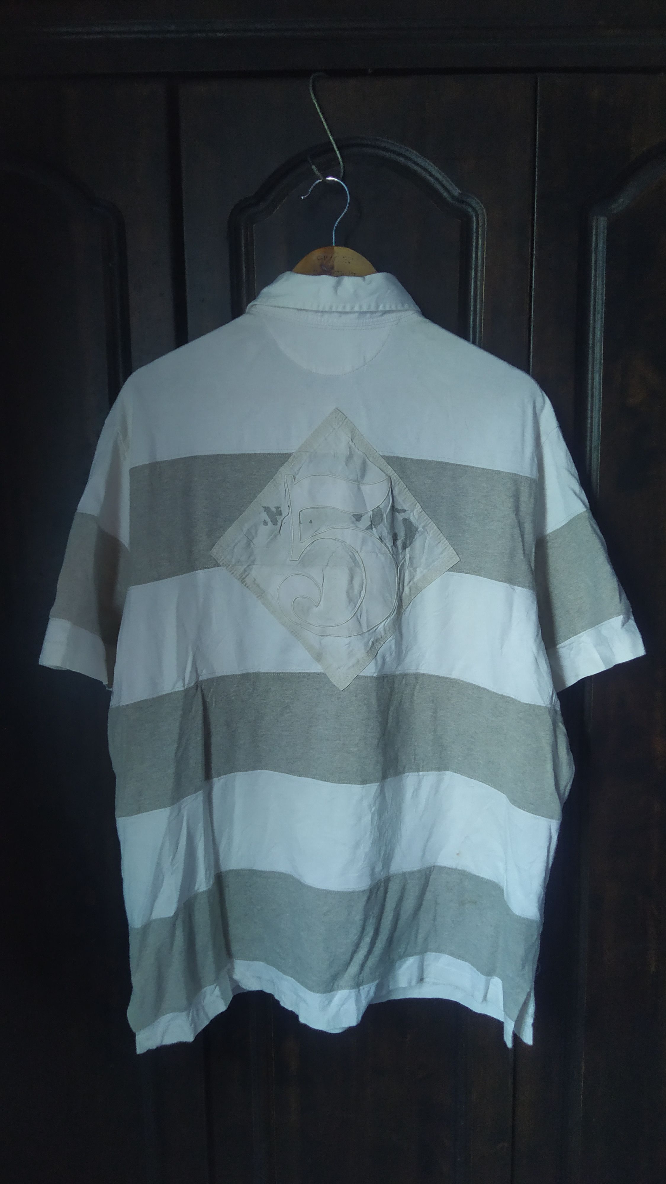 Polo Ralph Lauren Polo Ralph Lauren Striped Rugby Shirt Number 5 Patch Back Size US XL / EU 56 / 4 - 2 Thumbnail
