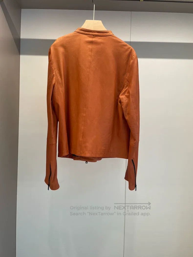 Brunello Cucinelli Brunello Cucinelli Brick Red Leather Jacket Size US S / EU 44-46 / 1 - 2 Thumbnail