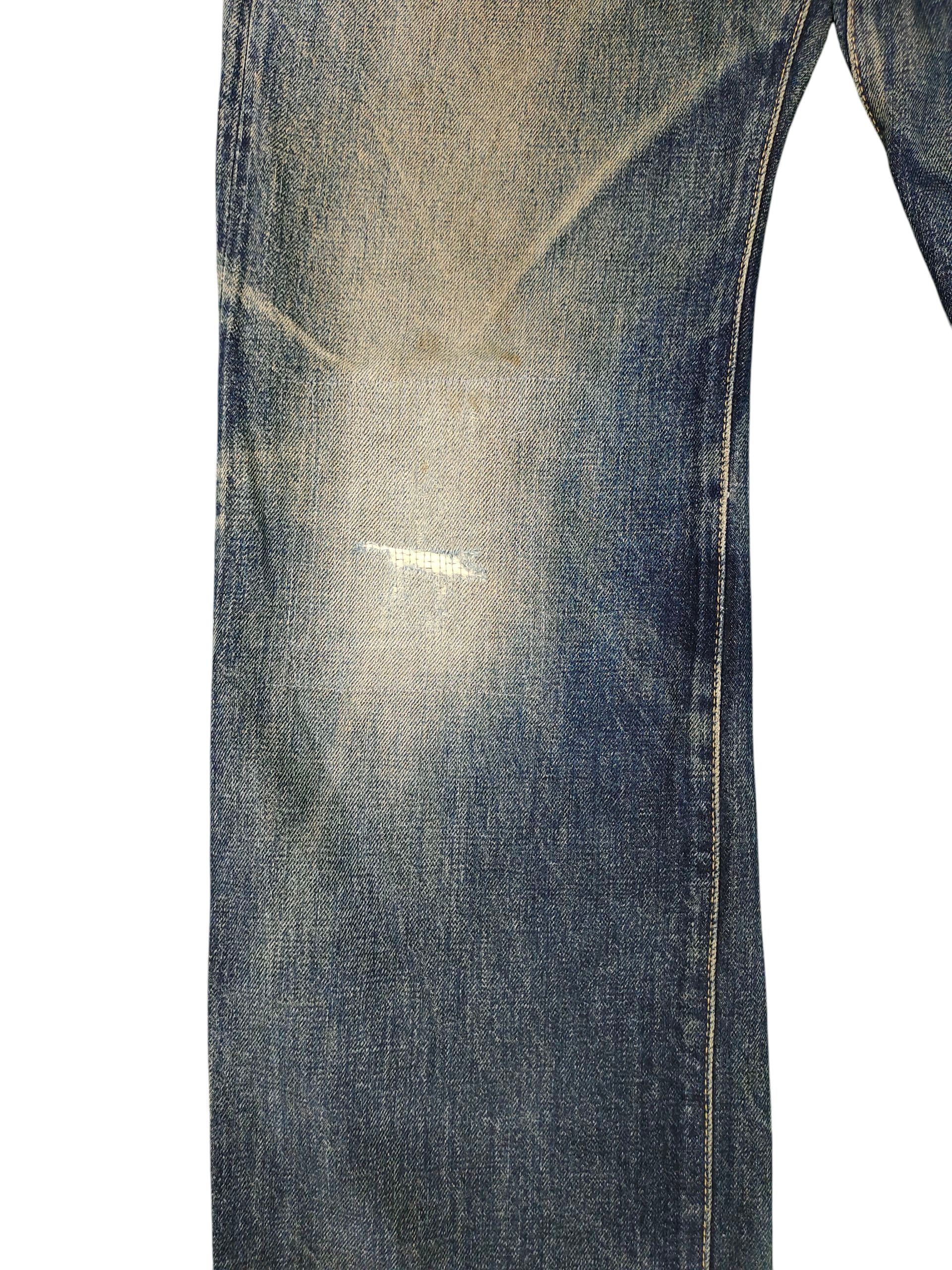 Denime Vintage 90s Denime Selvedge Rusty Clawmark Distress Jeans Size US 30 / EU 46 - 4 Thumbnail