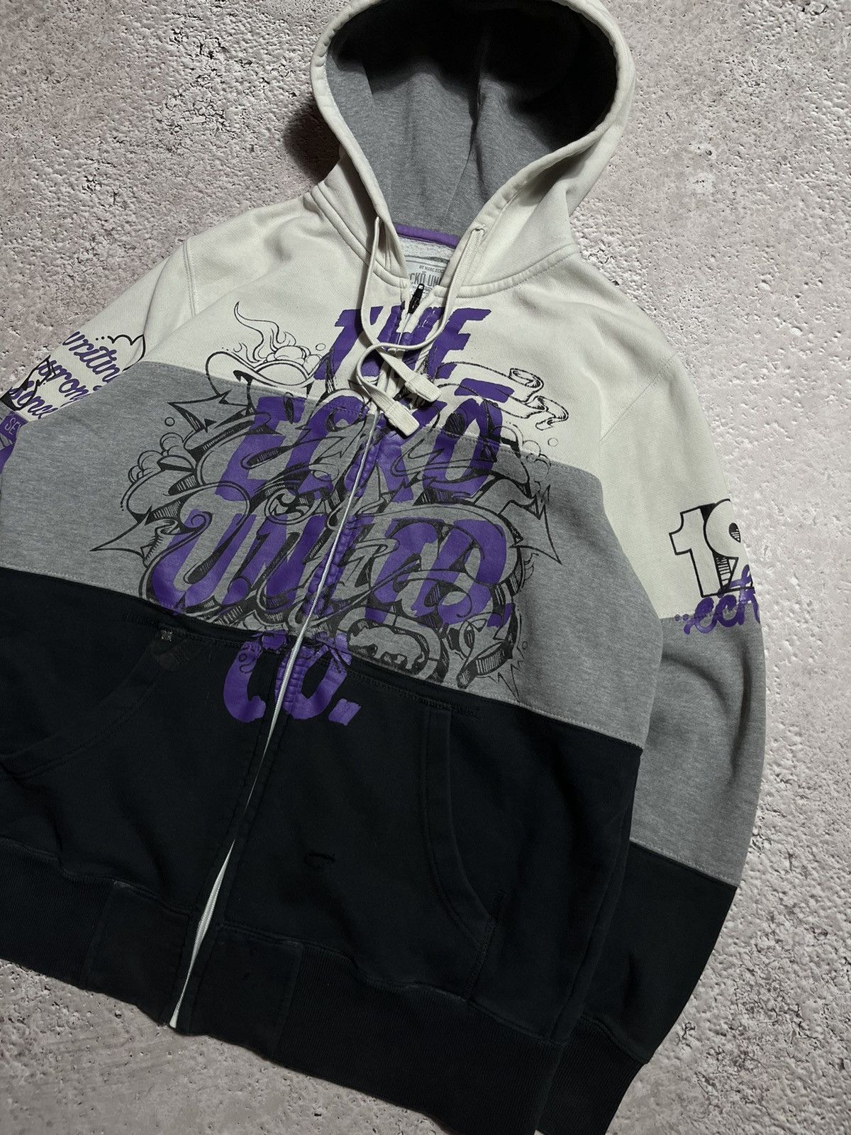 Ecko Unltd. × Vintage Vintage Ecko Untld fullprint Retro Skate Rap Zip Hoodie Size US M / EU 48-50 / 2 - 2 Thumbnail