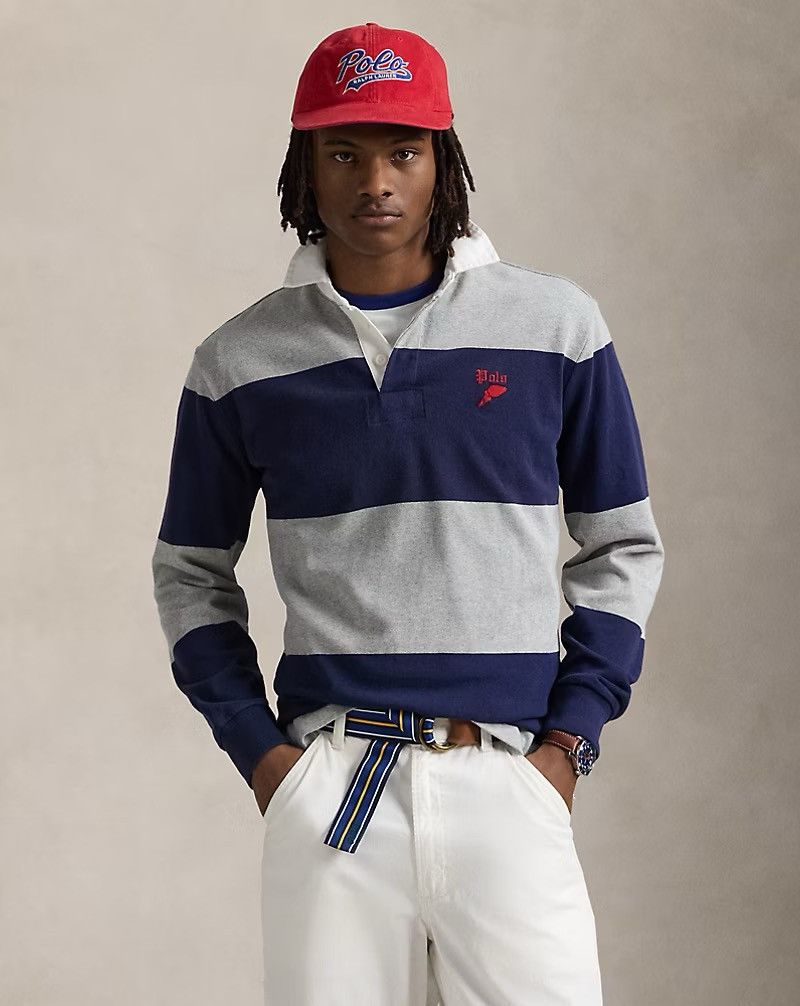Polo Ralph Lauren Polo Ralph Lauren Classic Fit Striped Jersey Rugby Shirt XL Size US XL / EU 56 / 4 - 5 Thumbnail
