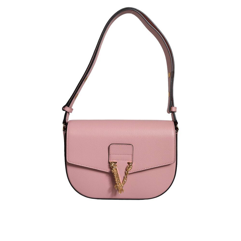 Versace Versace Pink Grainy Calf Leather Logo Crossbody Shoulder Bag Size ONE SIZE - 1 Thumbnail