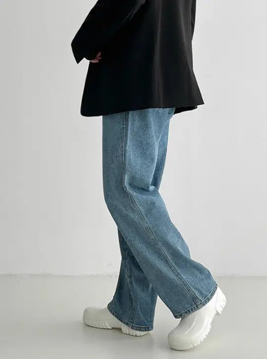 Japanese Brand Blue retro men's loose straight casual versatile jeans Size US 32 / EU 48 - 5 Thumbnail