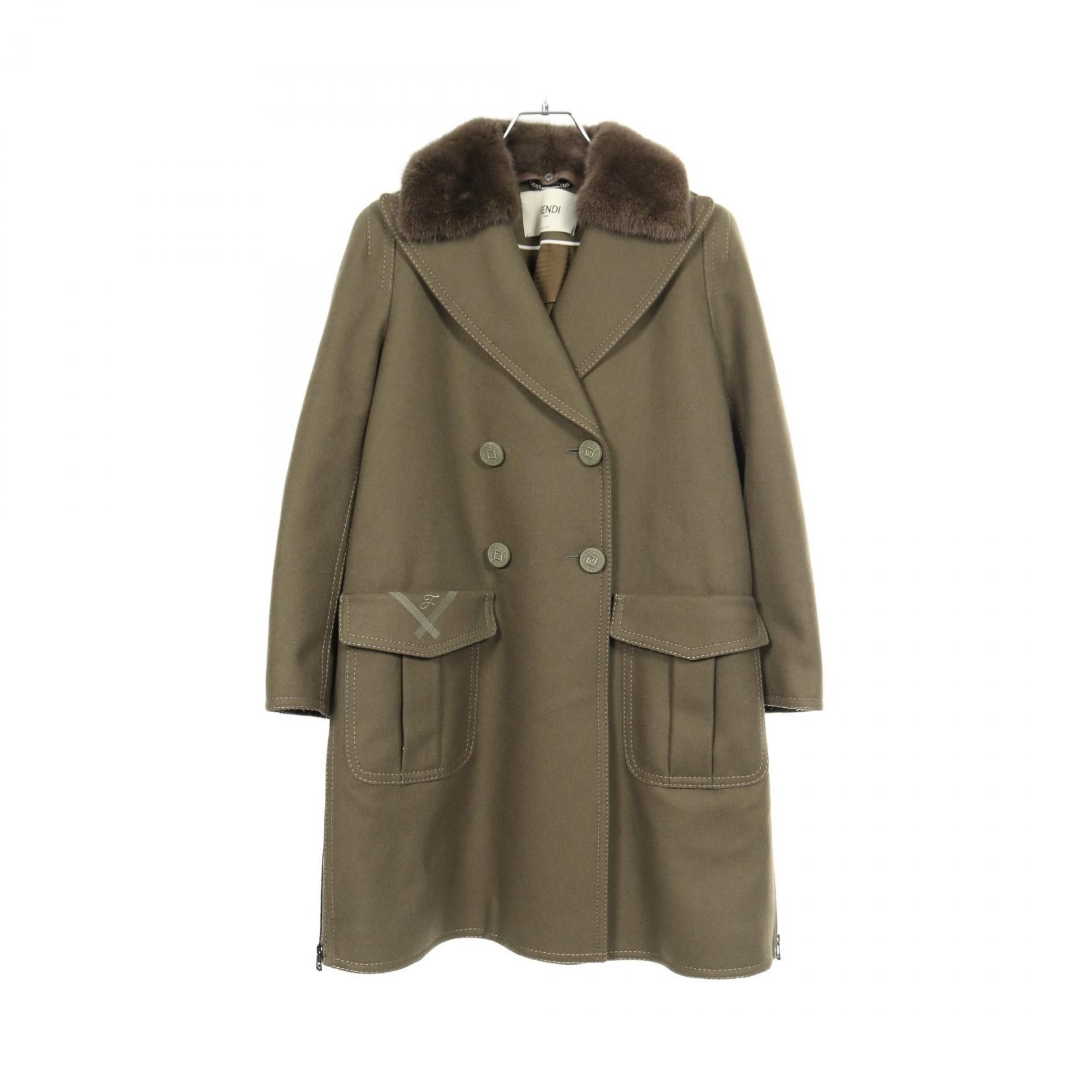Fendi Fendi Fendi Wool Cashmere Coat Textile Outerwear DUTY FREE for USA Size ONE SIZE - 1 Thumbnail
